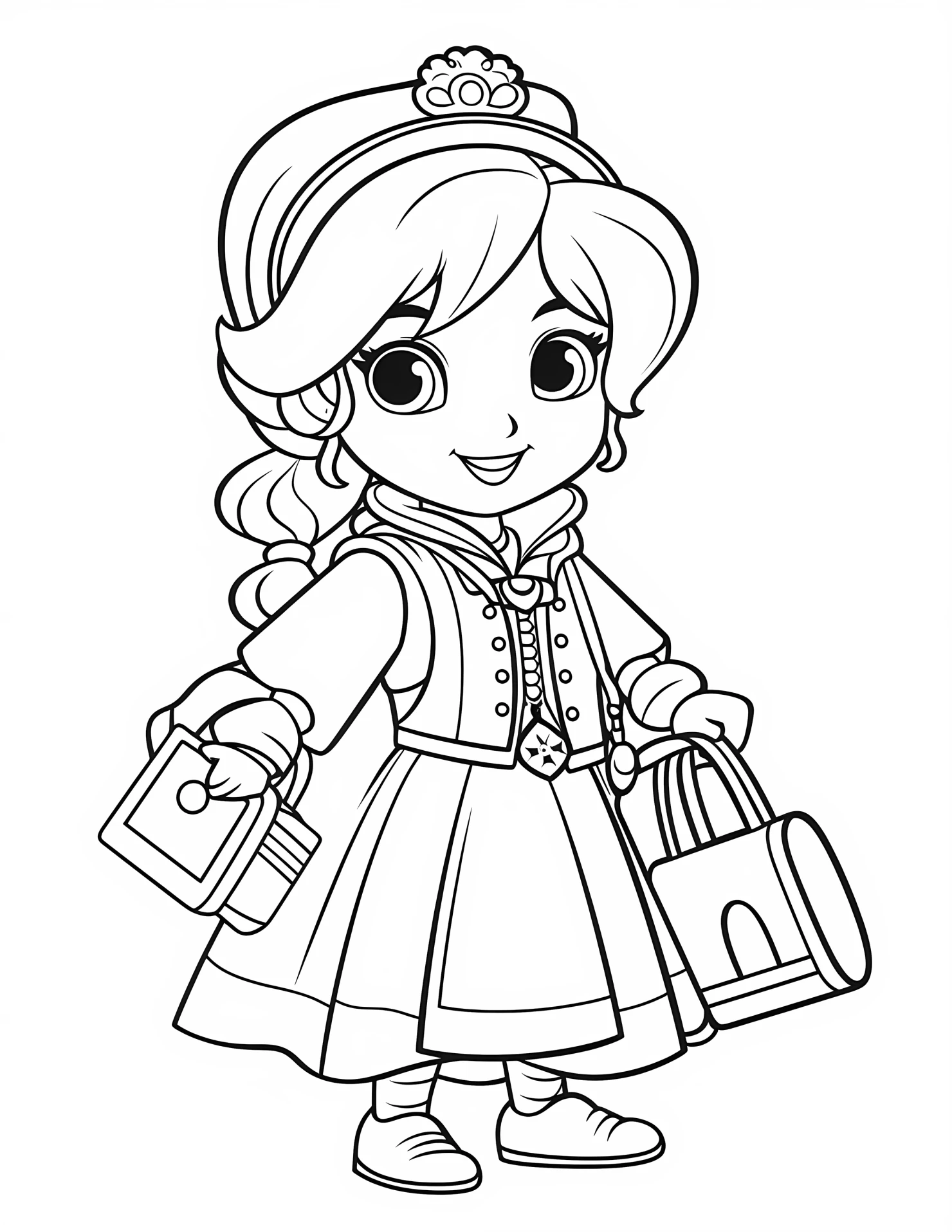 Cinderella for kids coloring page on white color background #30994