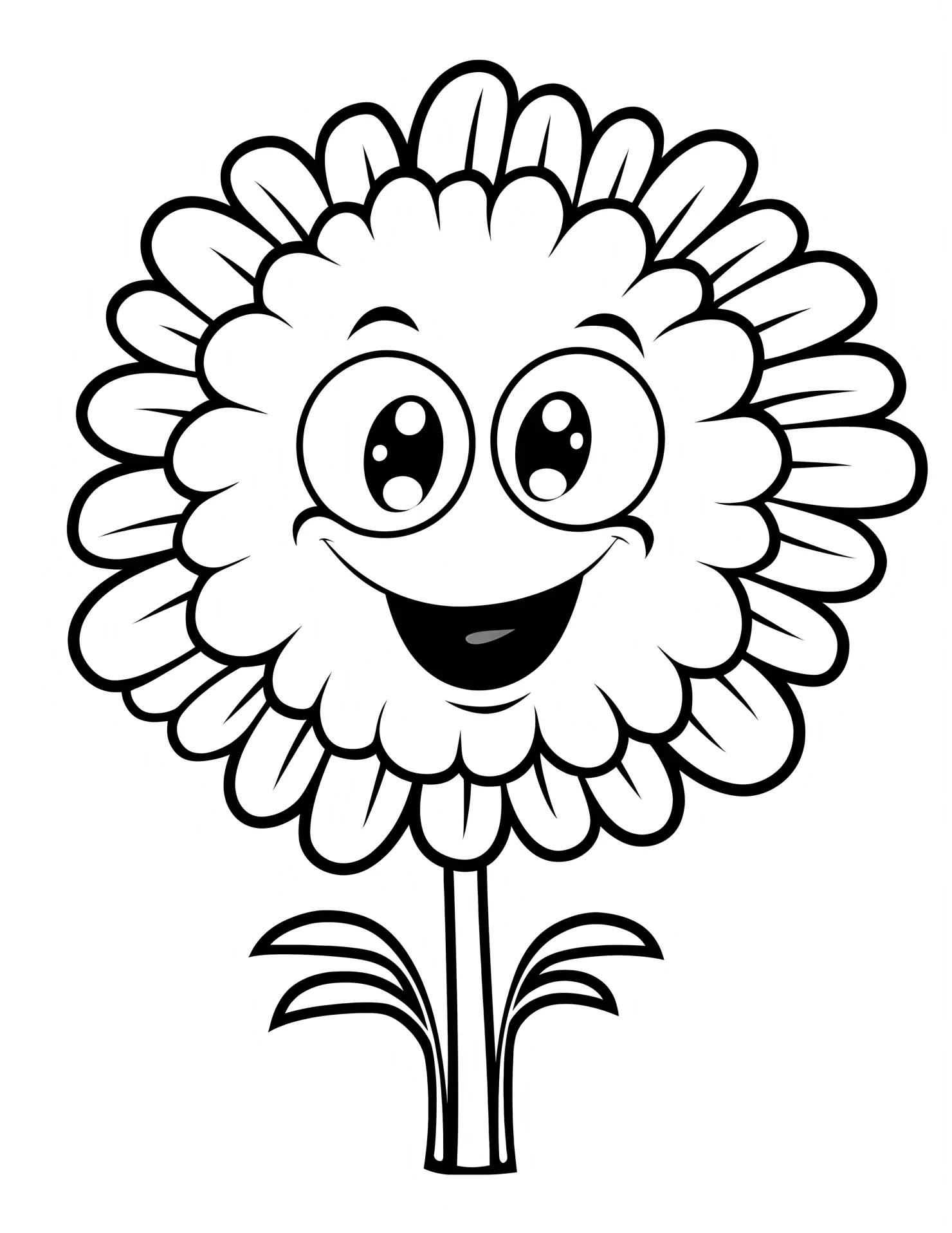 Chrysanthemum for kids coloring page on white color background #31002