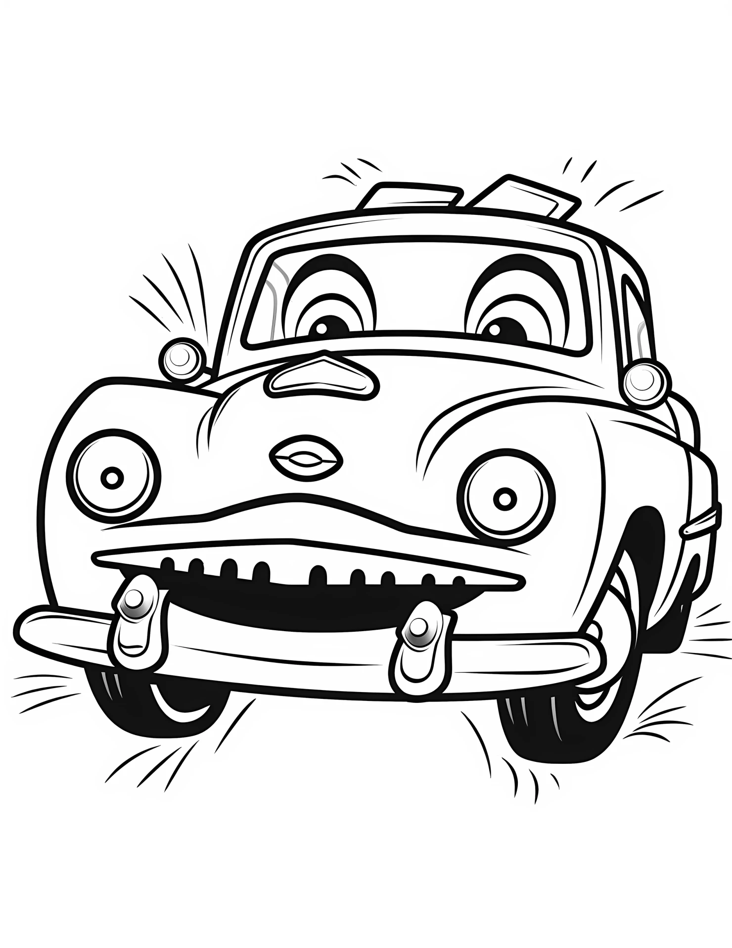 Classic car for kids coloring page on white color background #31006