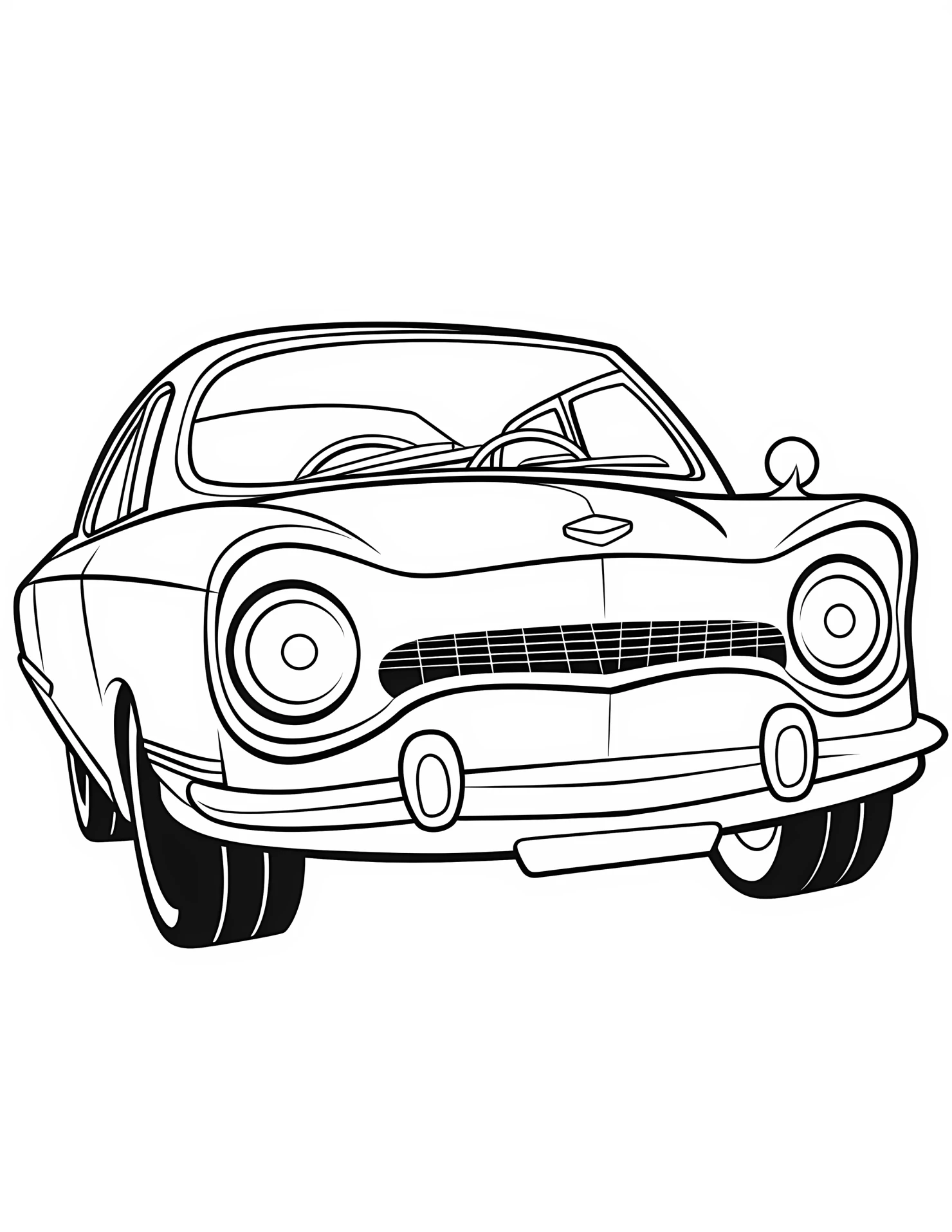 Classic car for kids coloring page on white color background #31007