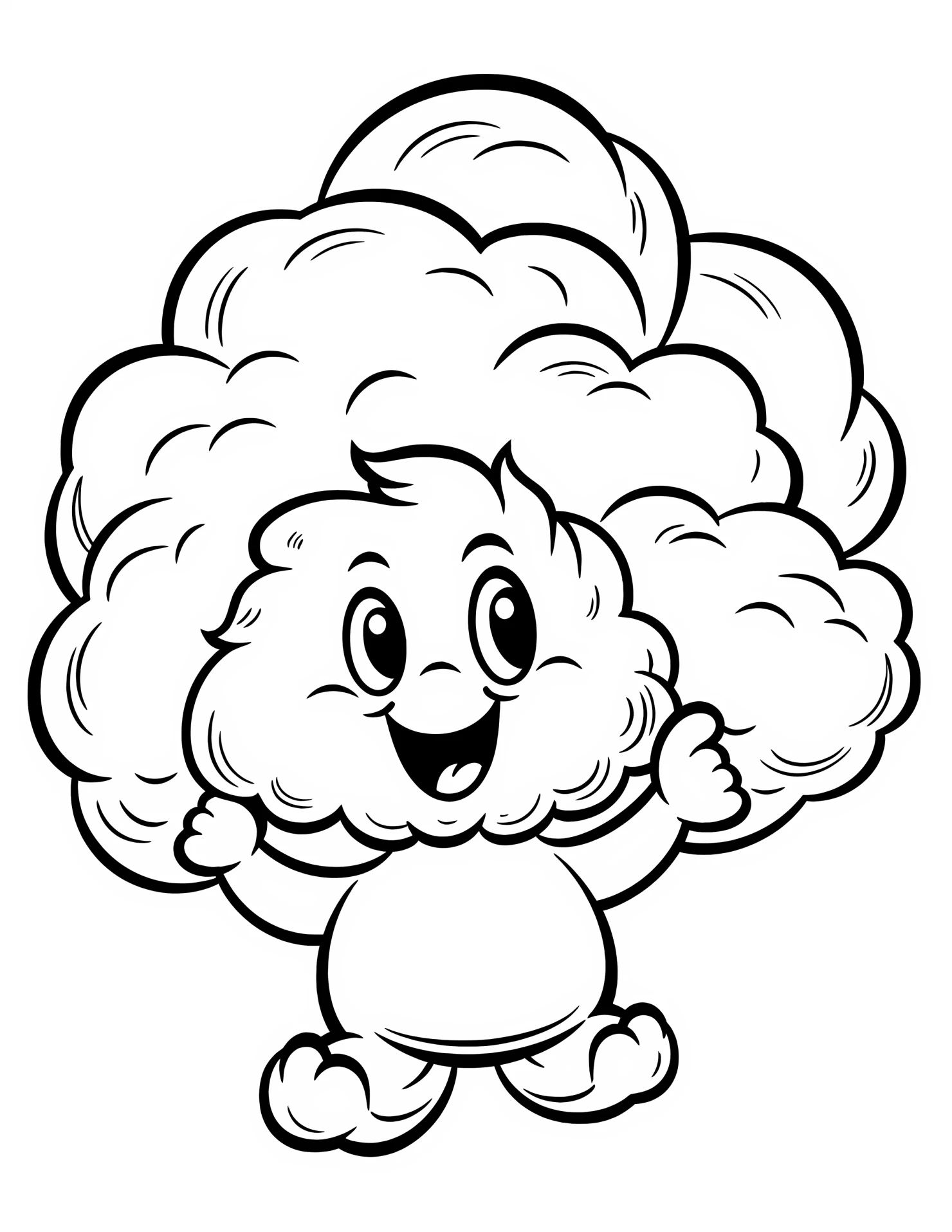 Cloud for kids coloring page on white color background #31013