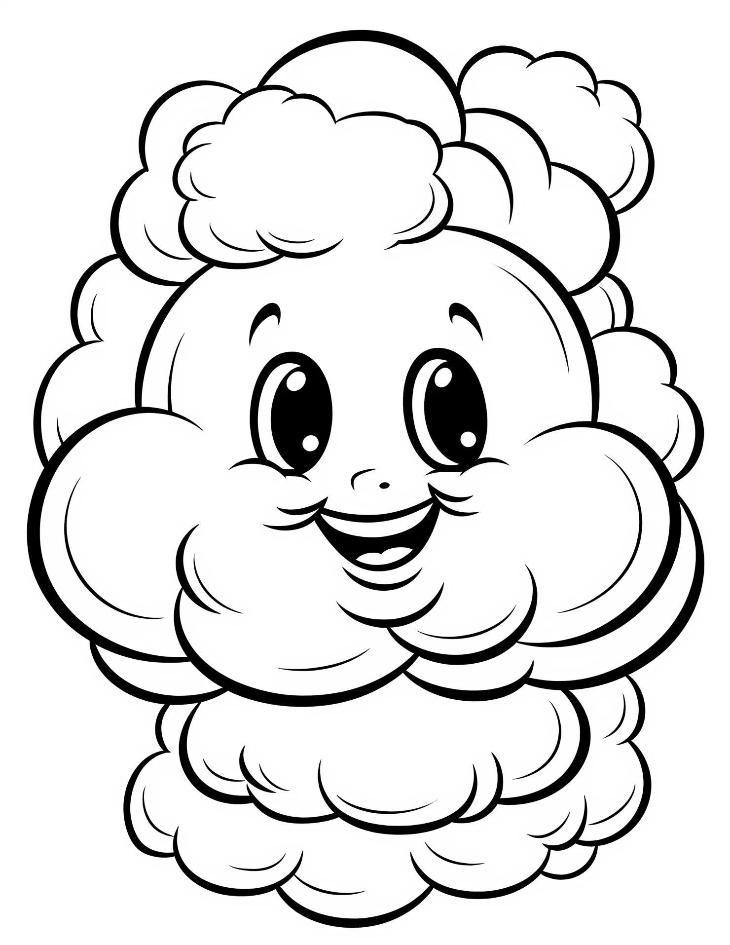 Cloud for kids coloring page on white color background #31014