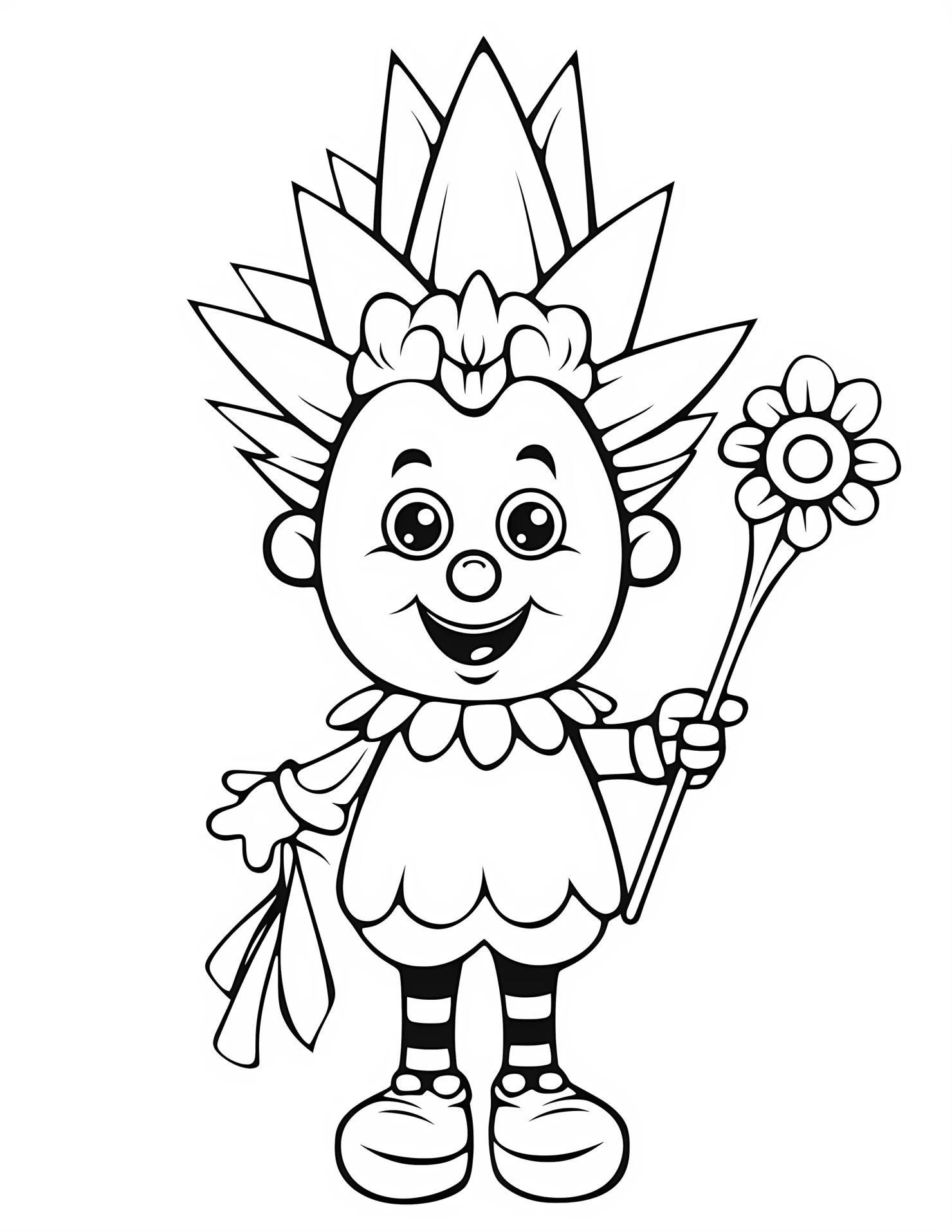 Clown for kids coloring page on white color background #31017