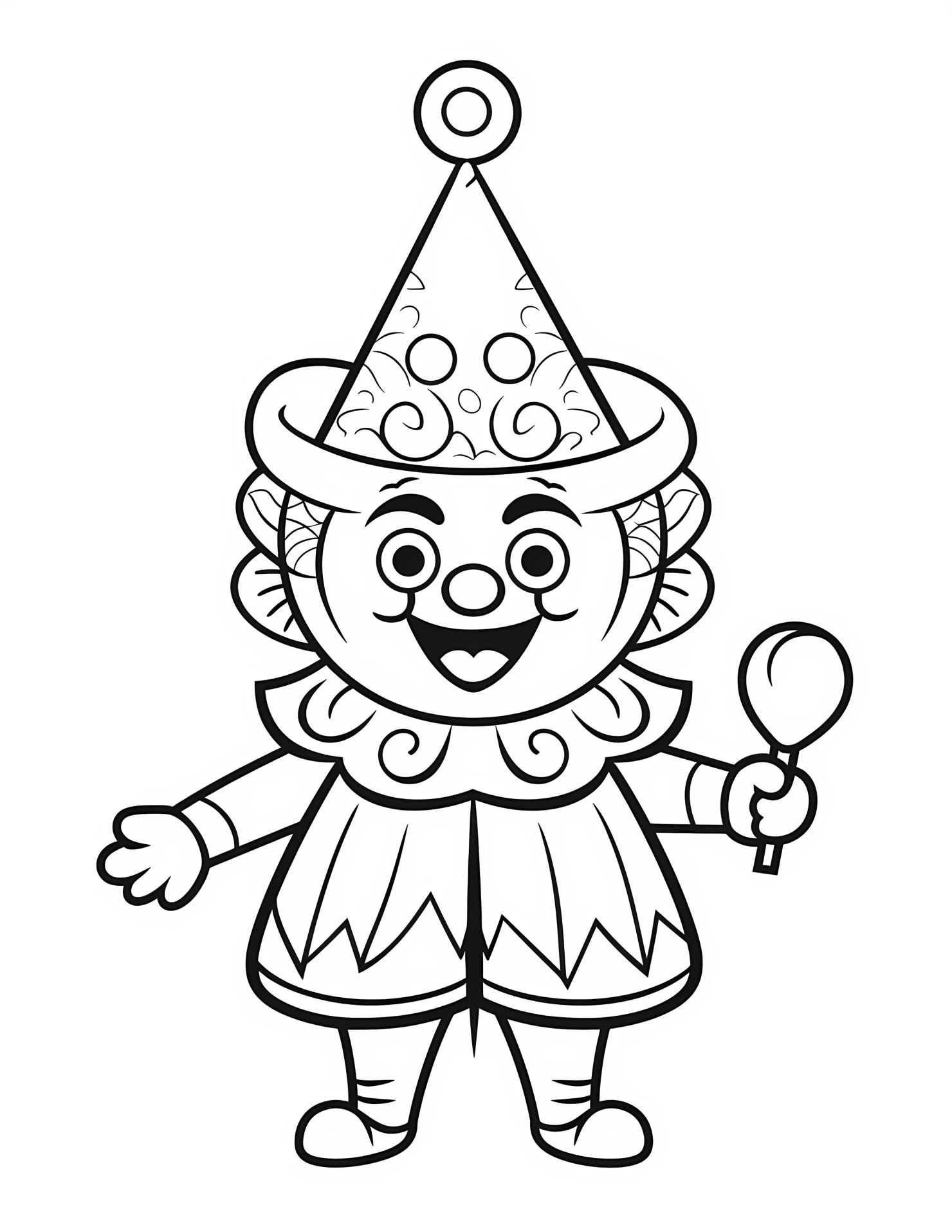 Clown for kids coloring page on white color background #31018