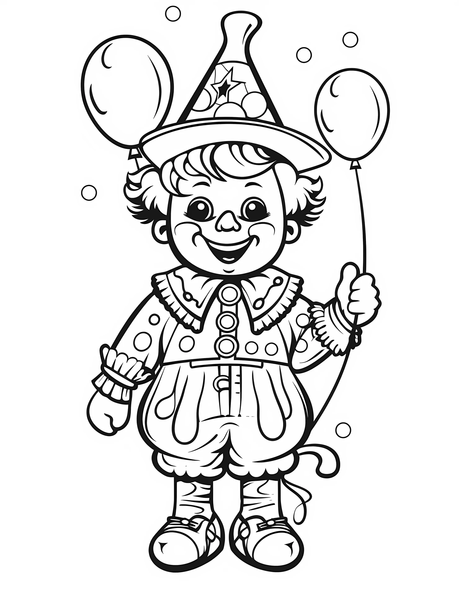 Clown for kids coloring page on white color background #31022