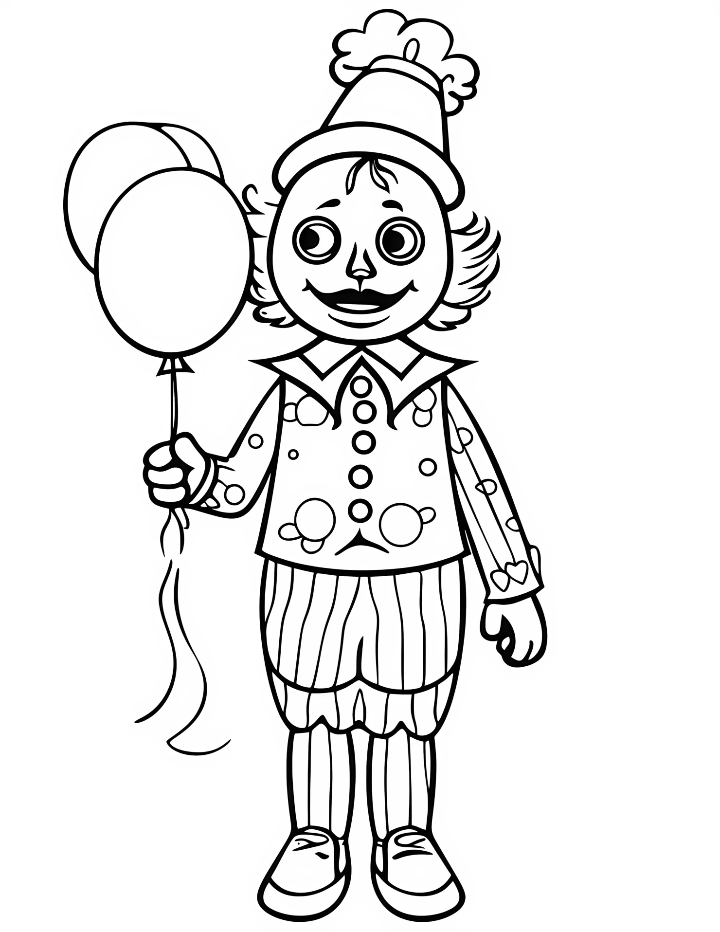 Clown for kids coloring page on white color background #31023