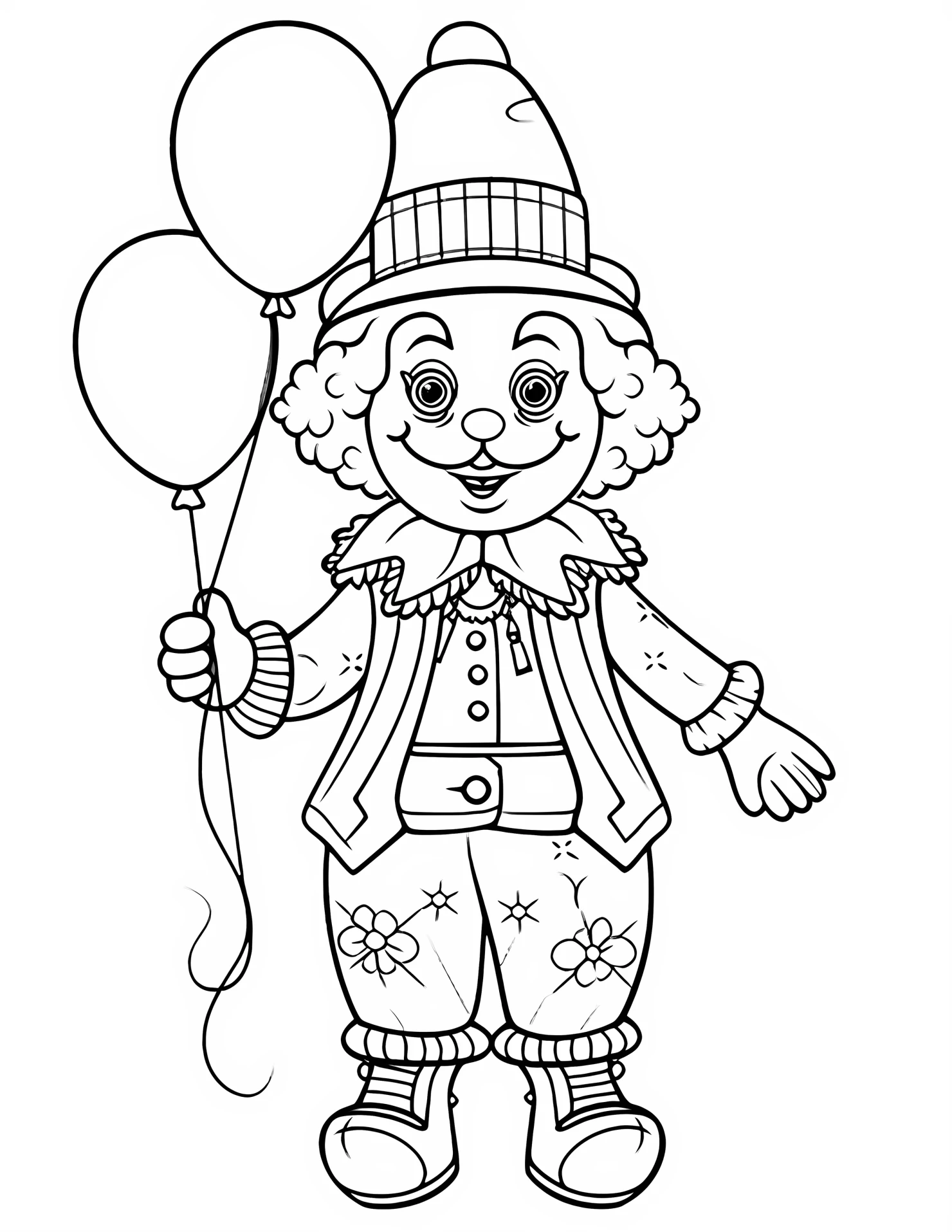 Clown for kids coloring page on white color background #31024
