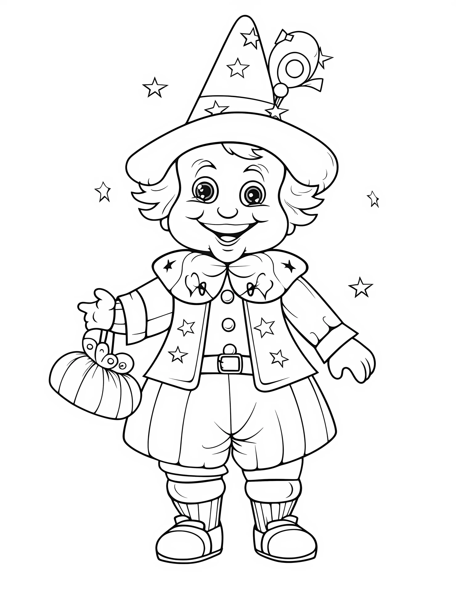 Clown for kids coloring page on white color background #31025