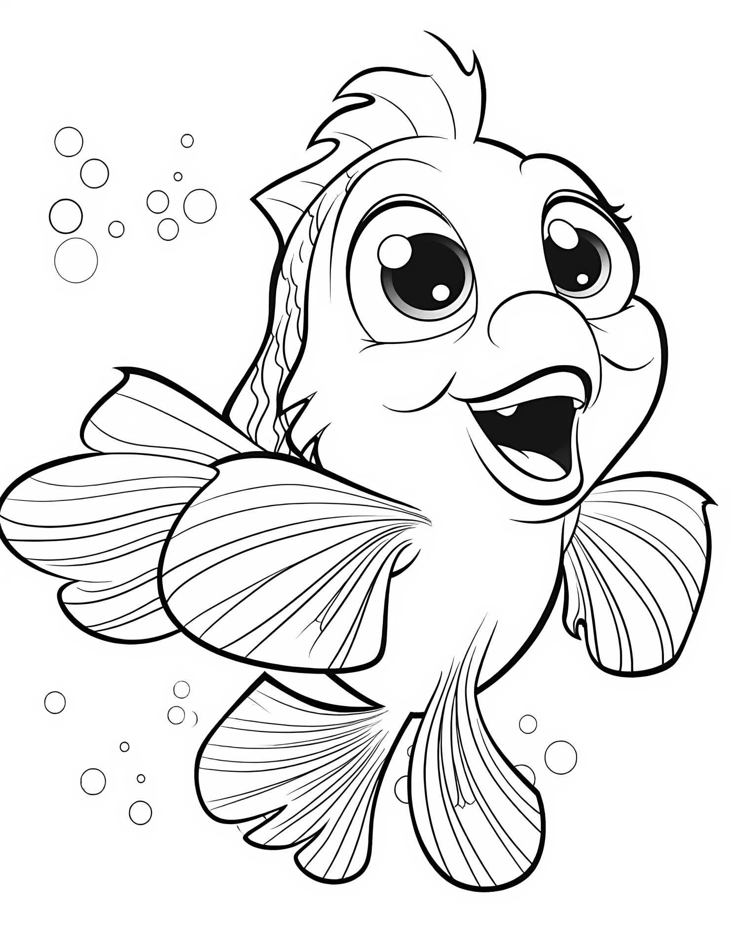 Clownfish for kids coloring page on white color background #31026