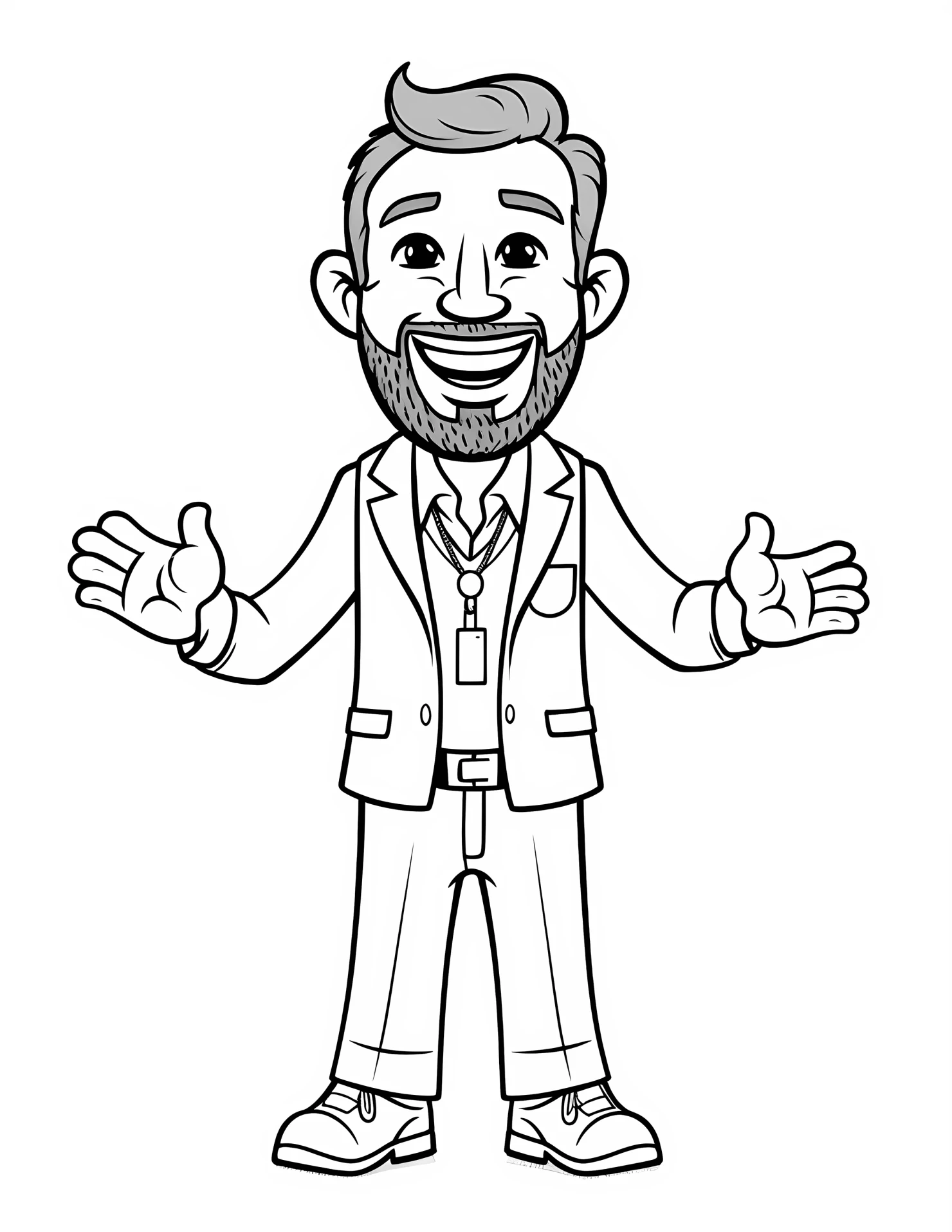 Coach for kids coloring page on white color background #31031