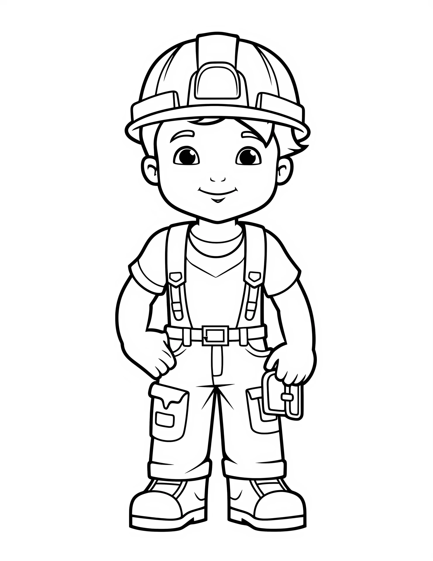 Construction worker for kids coloring page on white color background #31050