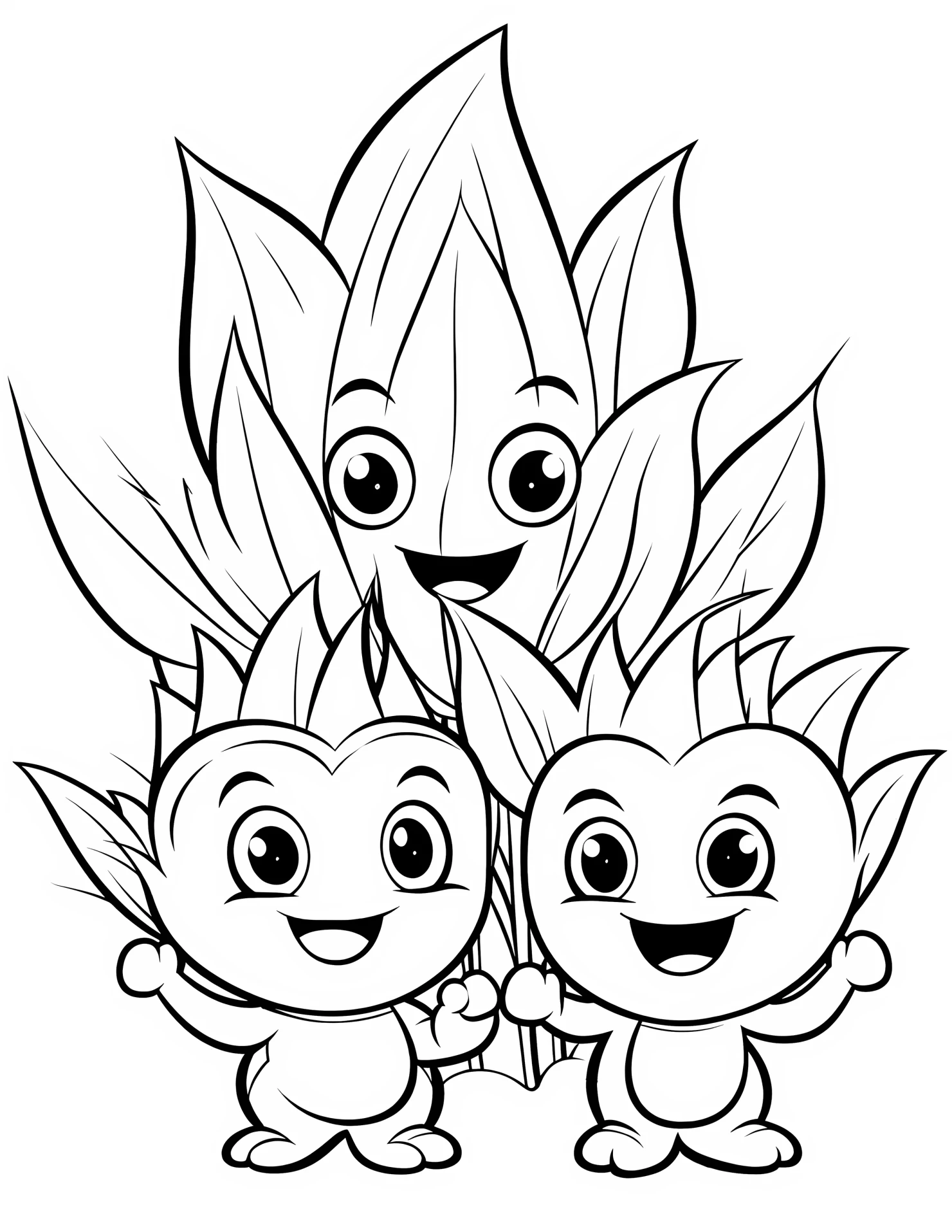 Corn for kids coloring page on white color background #31060