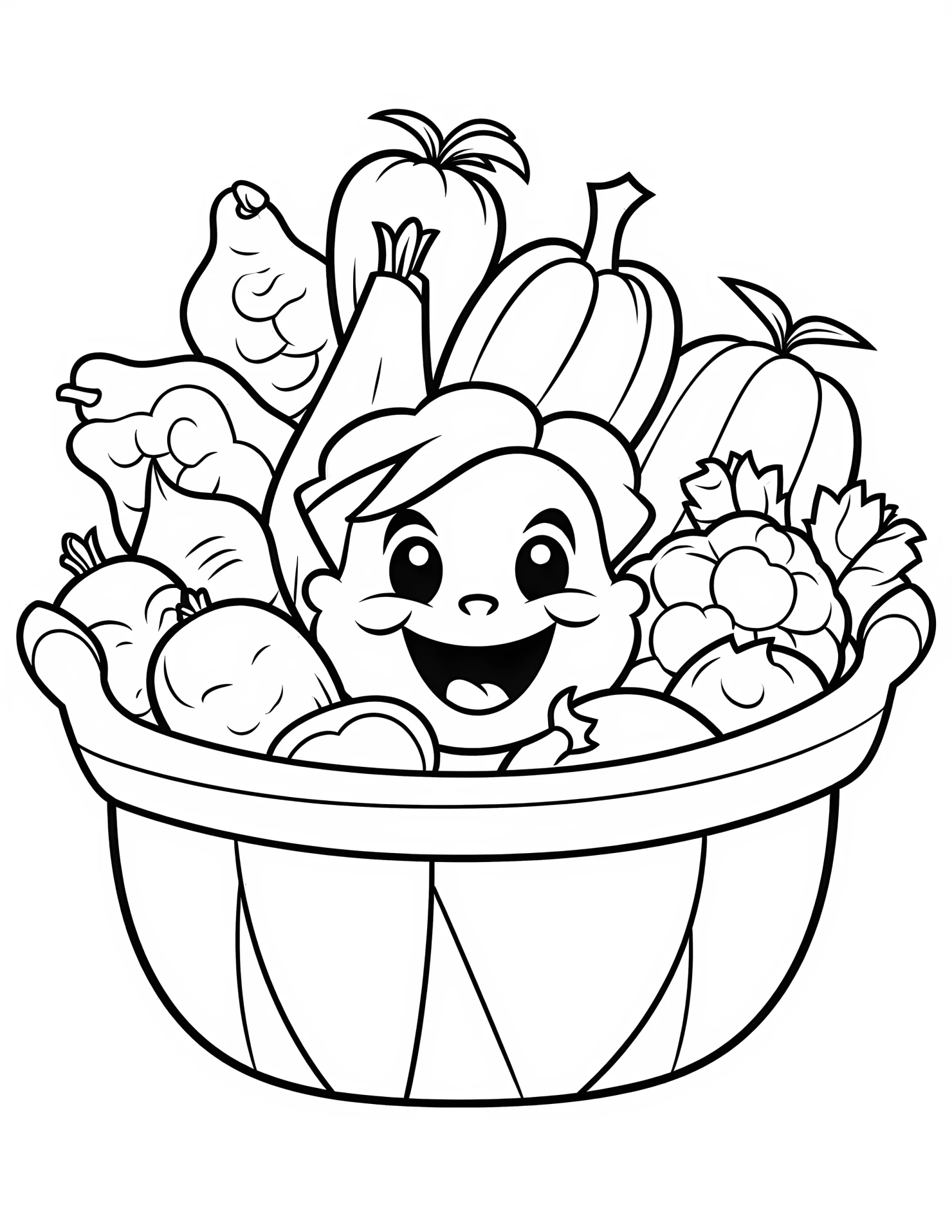 Cornucopia for kids coloring page on white color background #31067