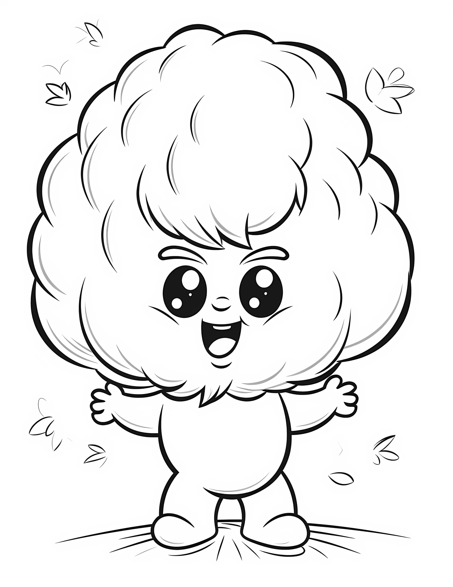 Cotton for kids coloring page on white color background #31075