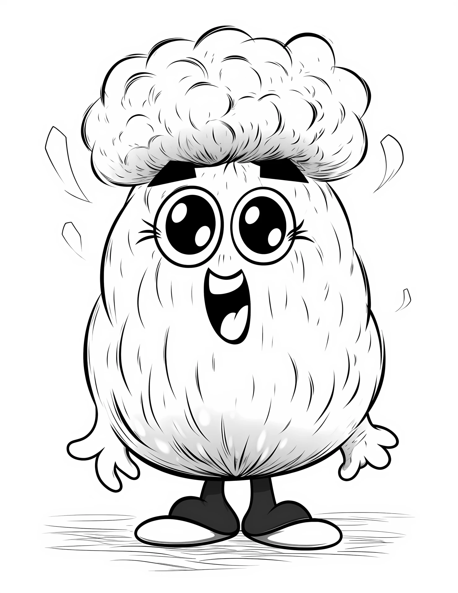 Cotton for kids coloring page on white color background #31078