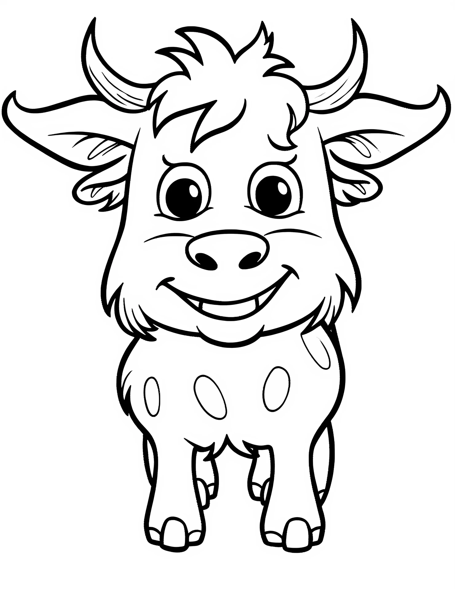 Cow for kids coloring page on white color background #31088