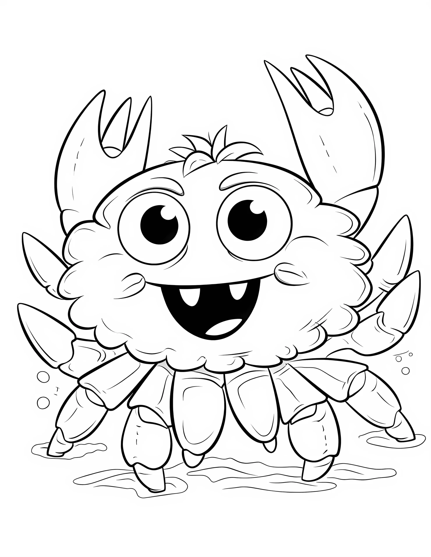 Crab for kids coloring page on white color background #31093