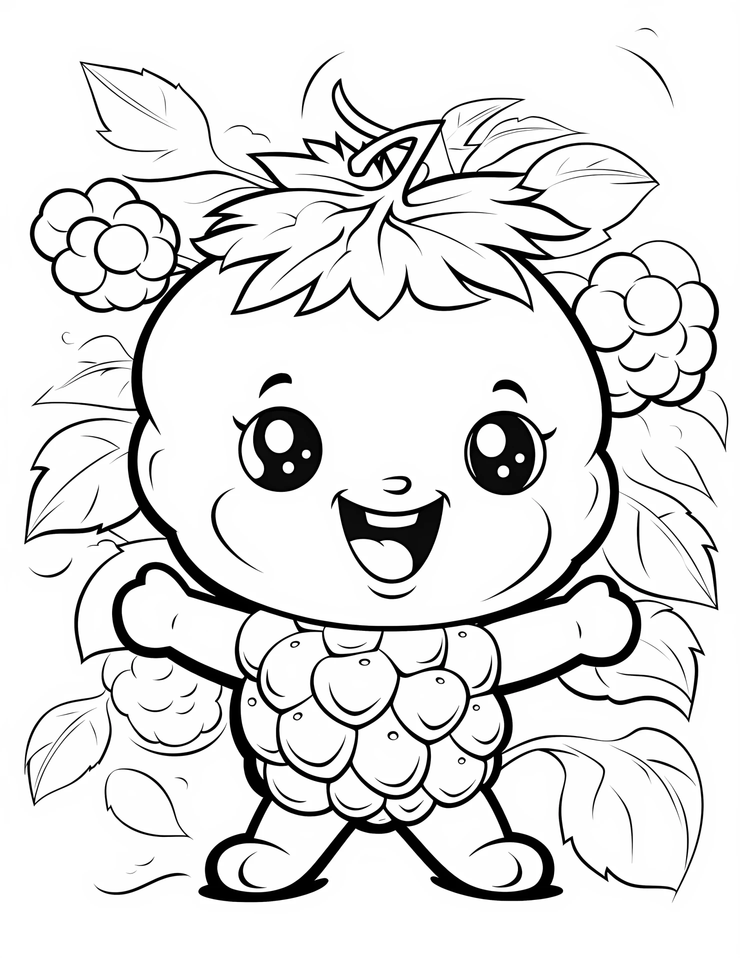 Cranberry for kids coloring page on white color background #31100