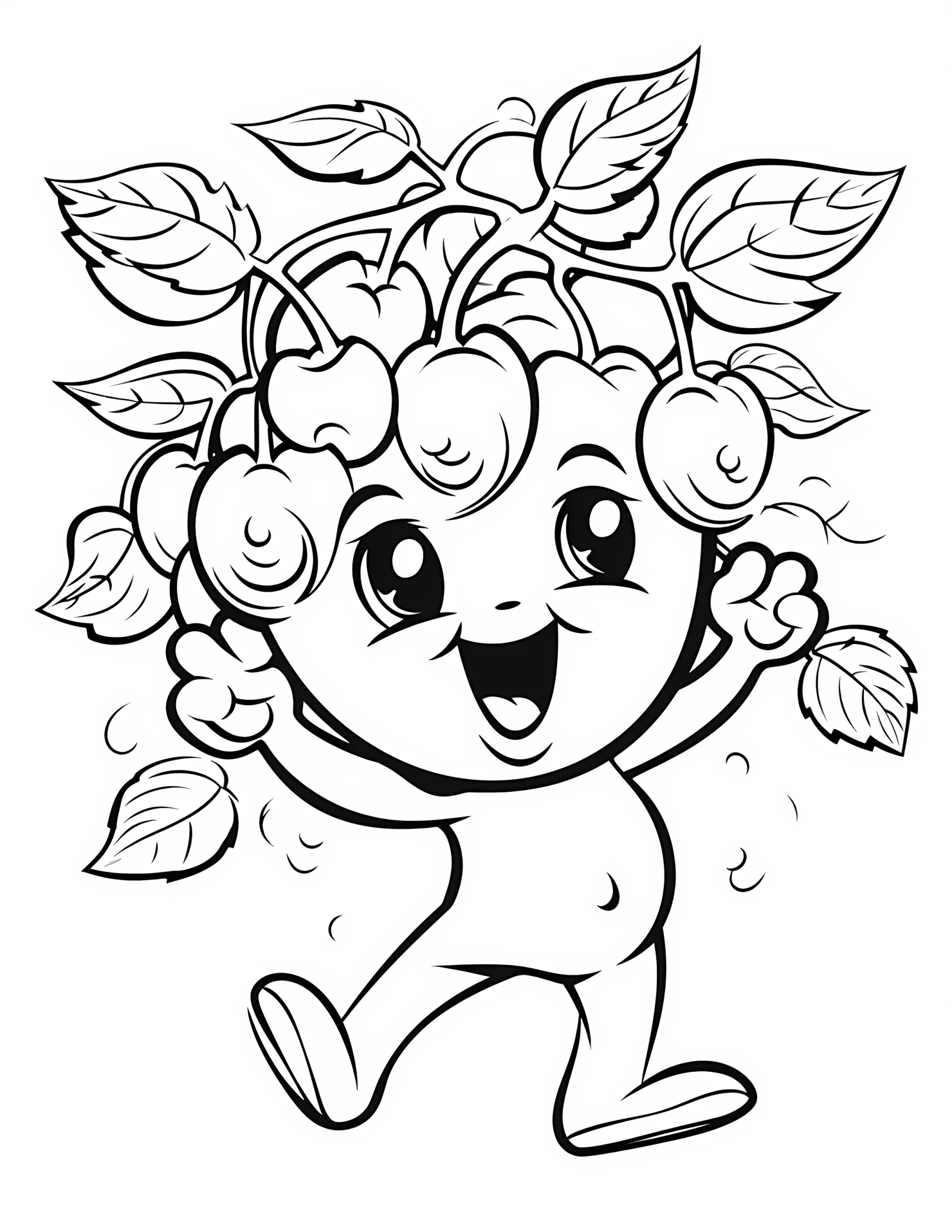 Cranberry for kids coloring page on white color background #31101