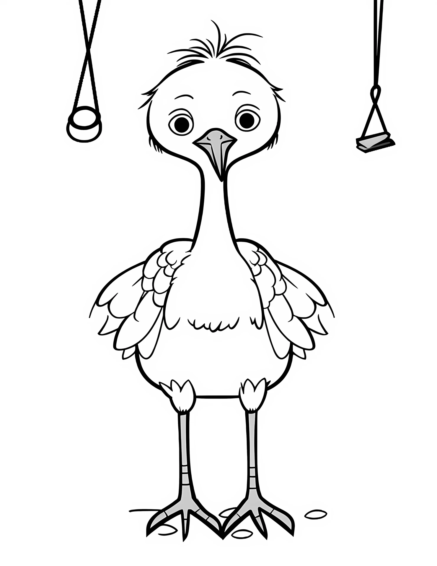 Crane for kids coloring page on white color background #31104