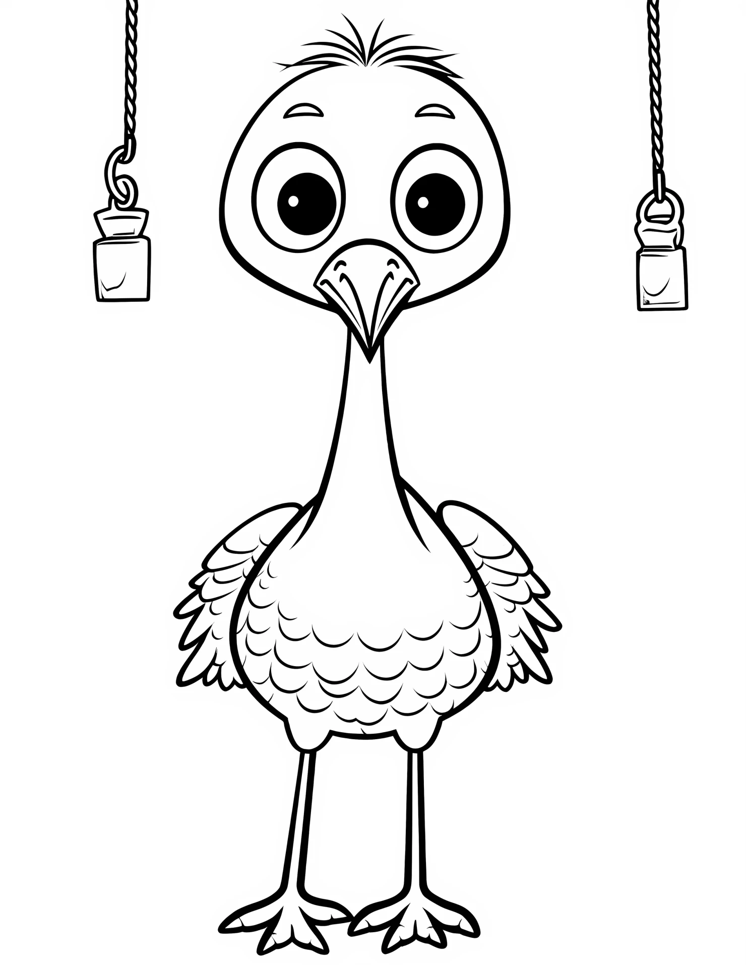Crane for kids coloring page on white color background #31105