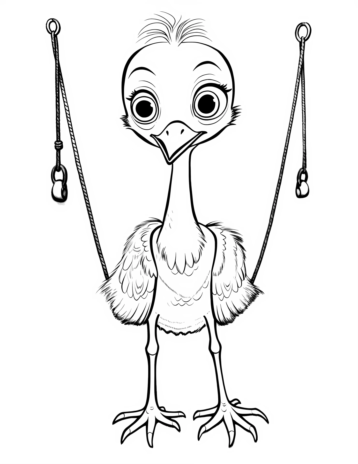 Crane for kids coloring page on white color background #31106