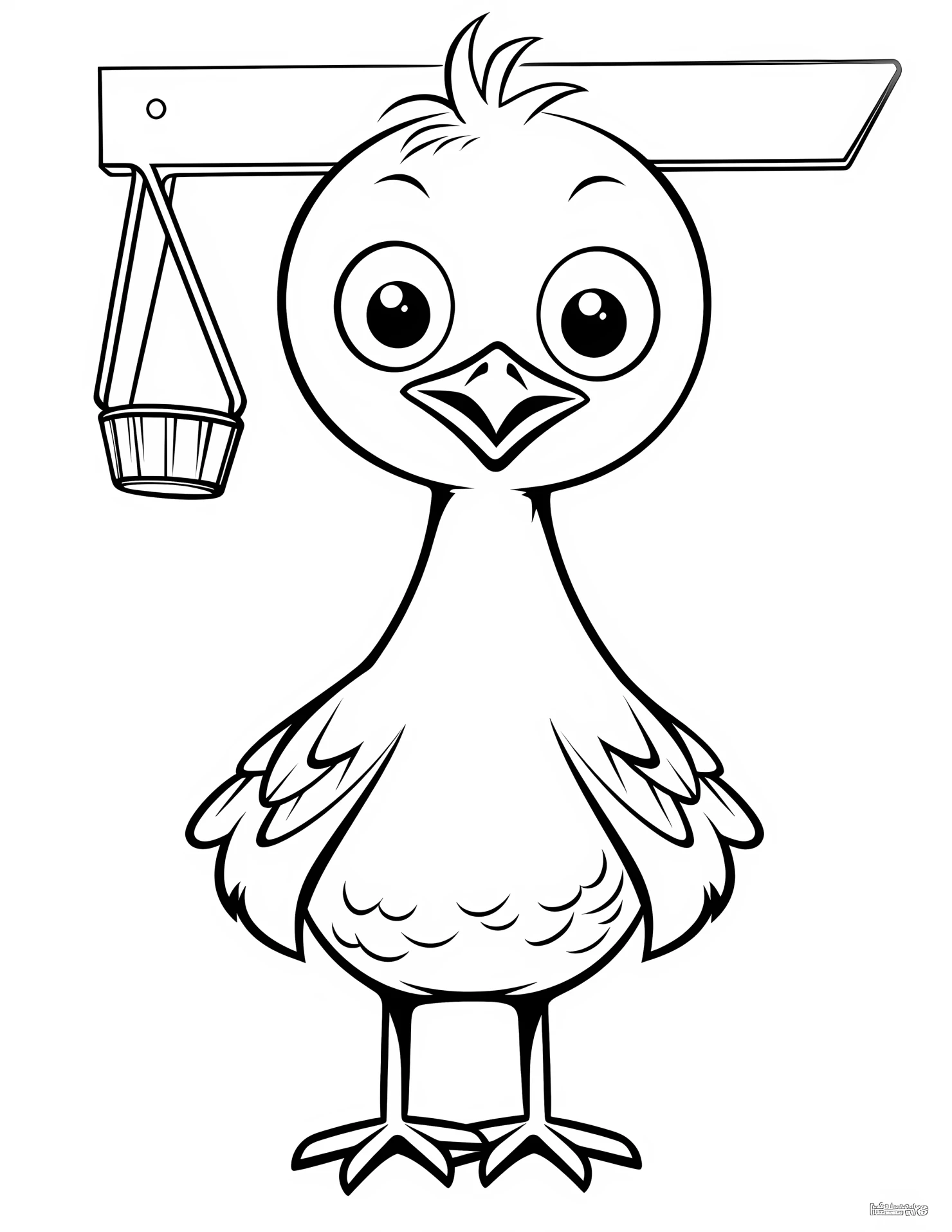 Crane for kids coloring page on white color background #31107