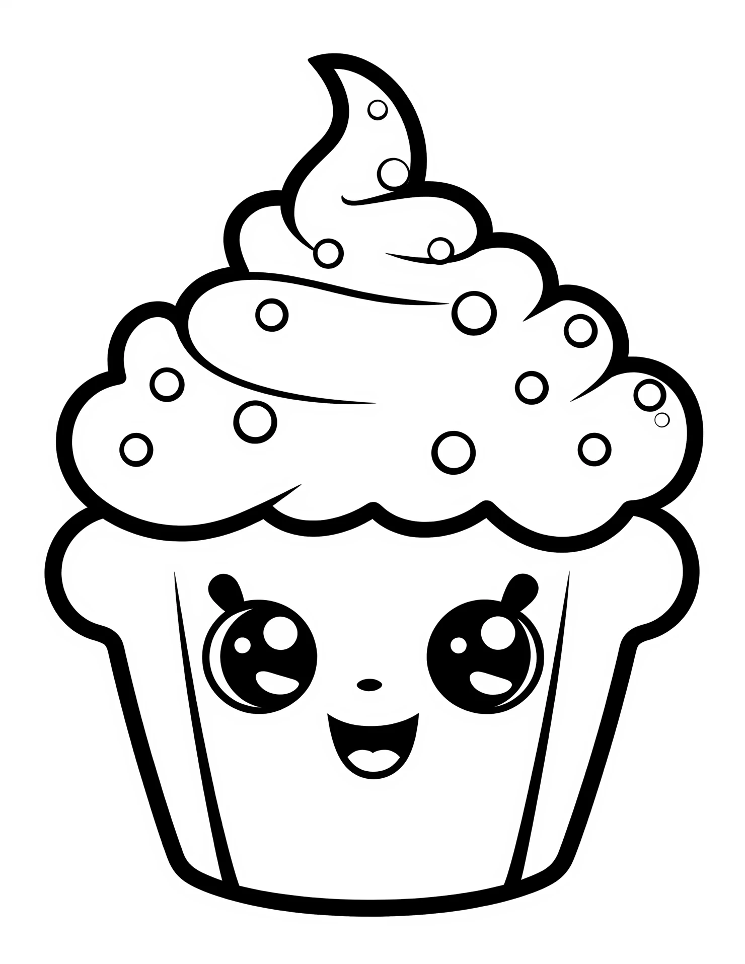 Cupcake for kids coloring page on white color background #31129