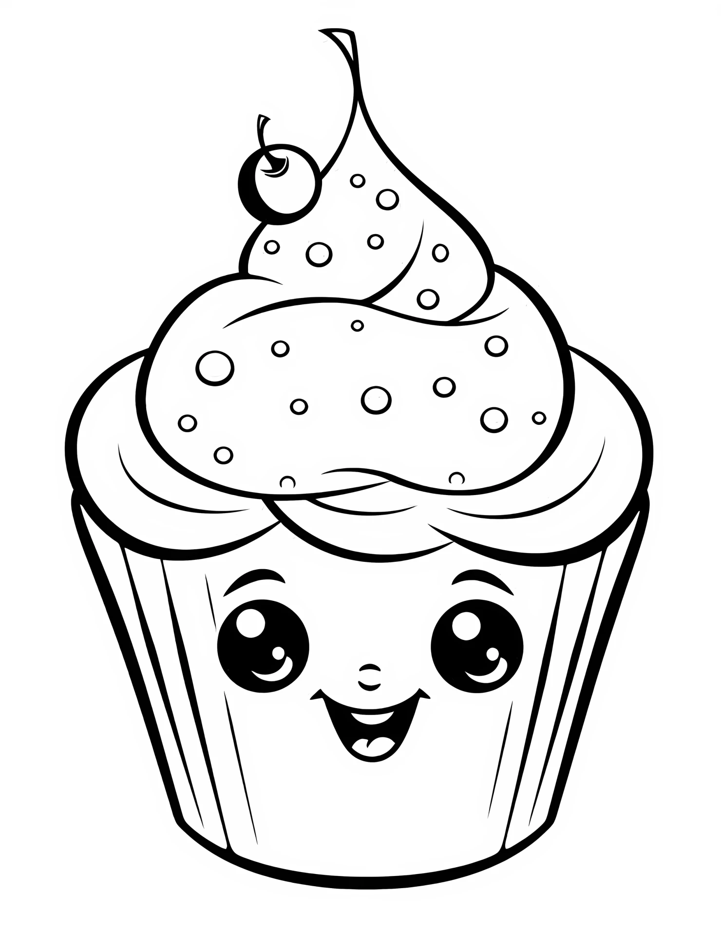 Cupcake for kids coloring page on white color background #31130
