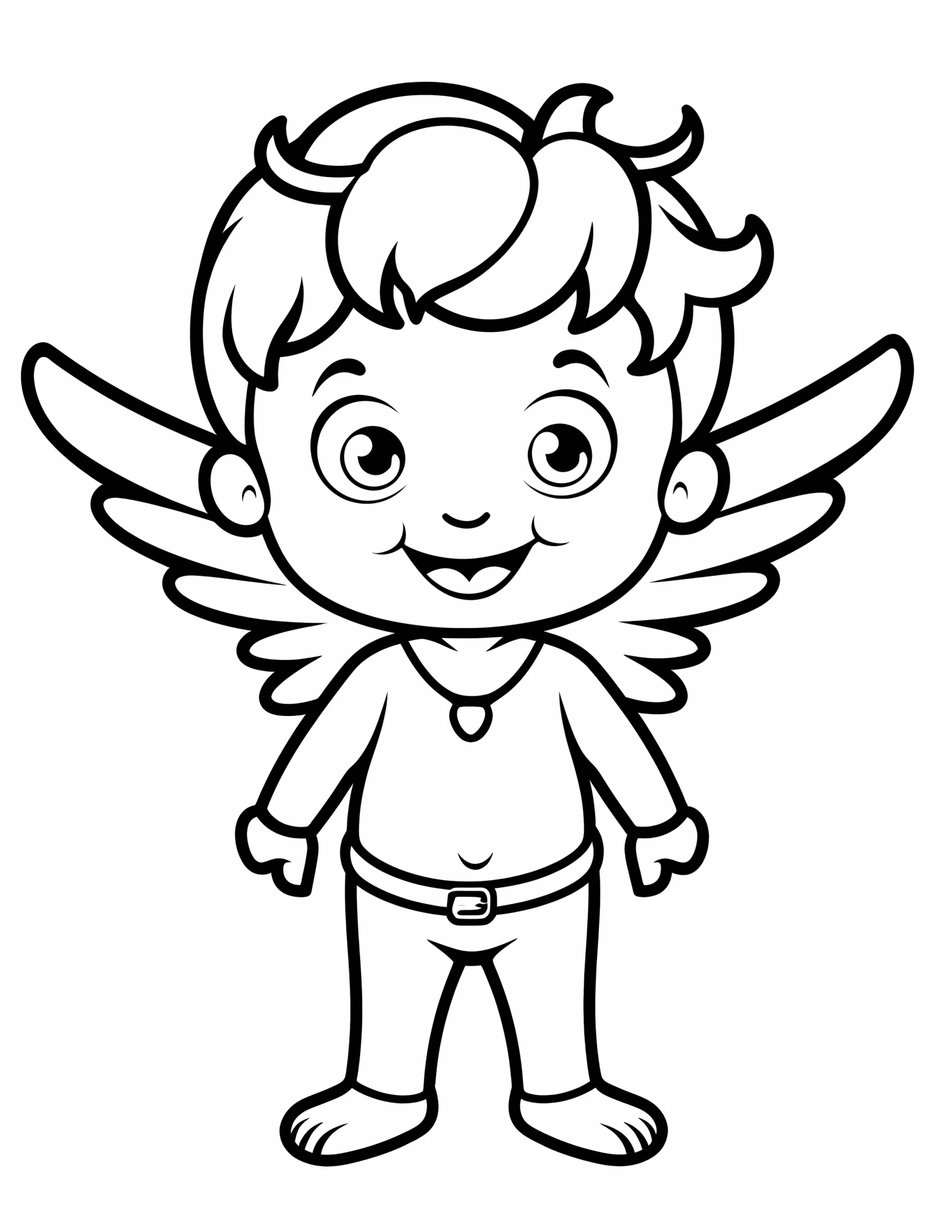 Cupid for kids coloring page on white color background #31133