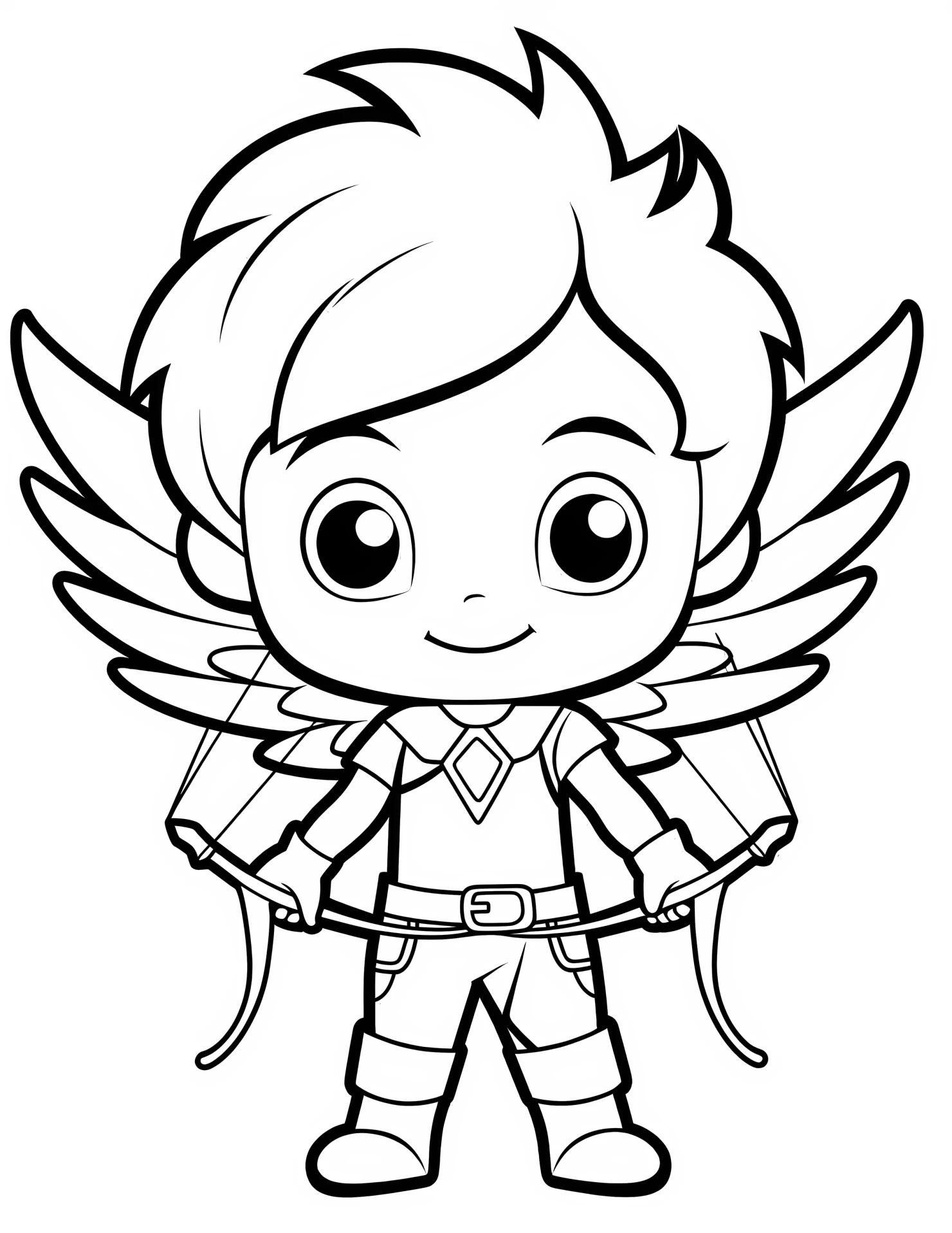 Cupid for kids coloring page on white color background #31134