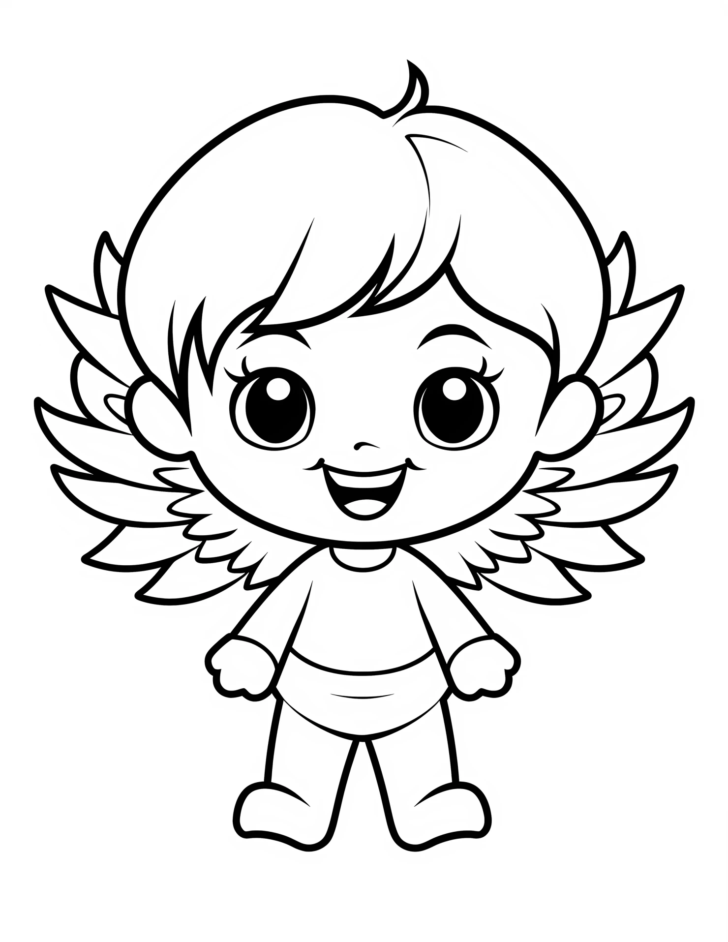 Cupid for kids coloring page on white color background #31135