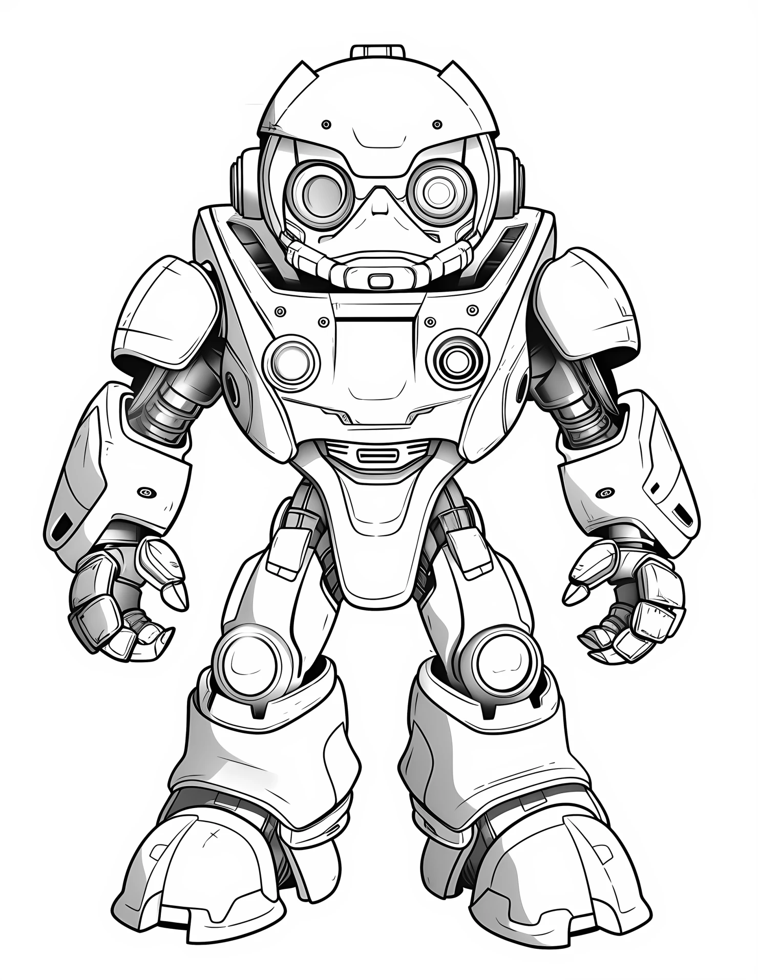 Cyborg for kids coloring page on white color background #31140