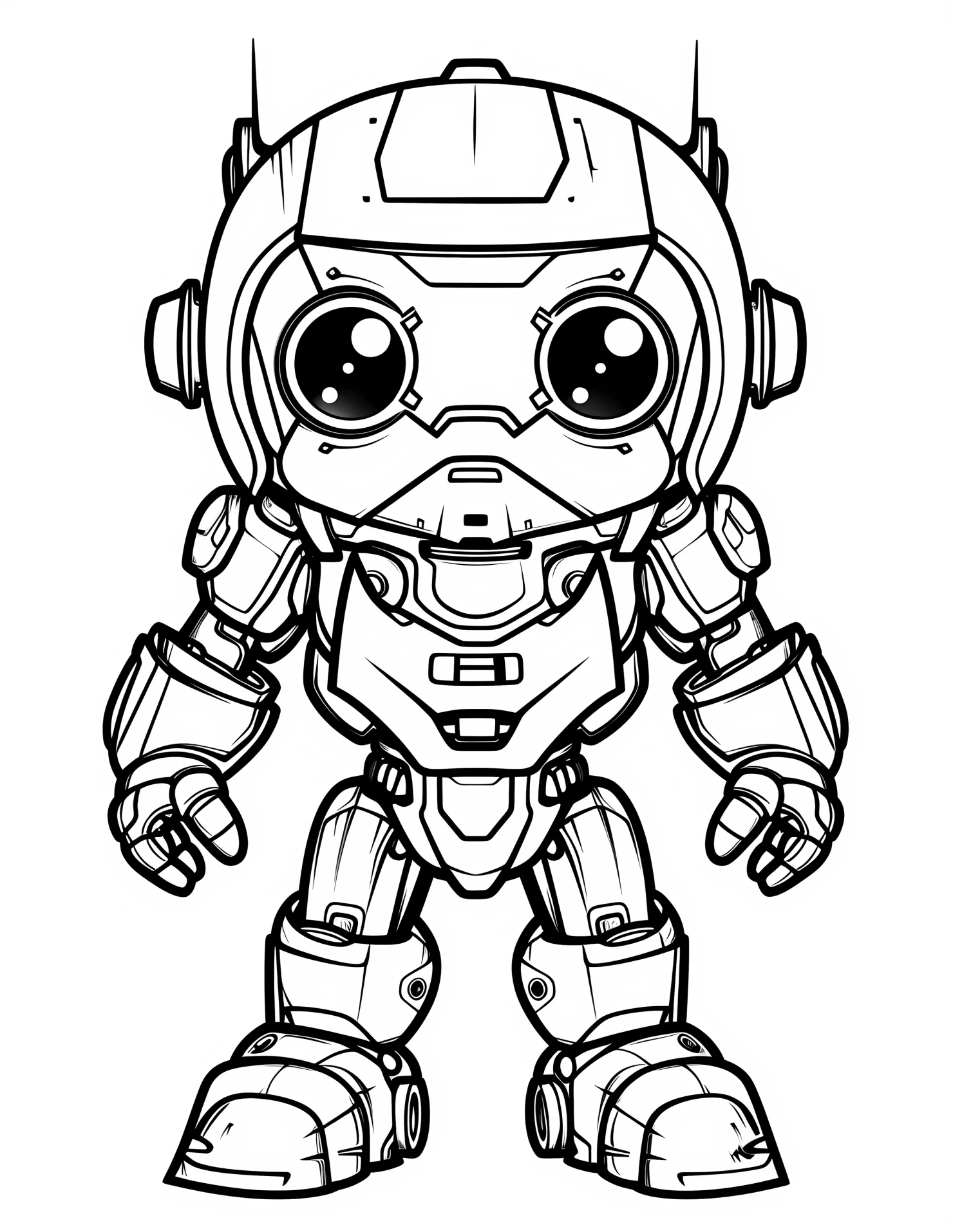 Cyborg for kids coloring page on white color background #31142