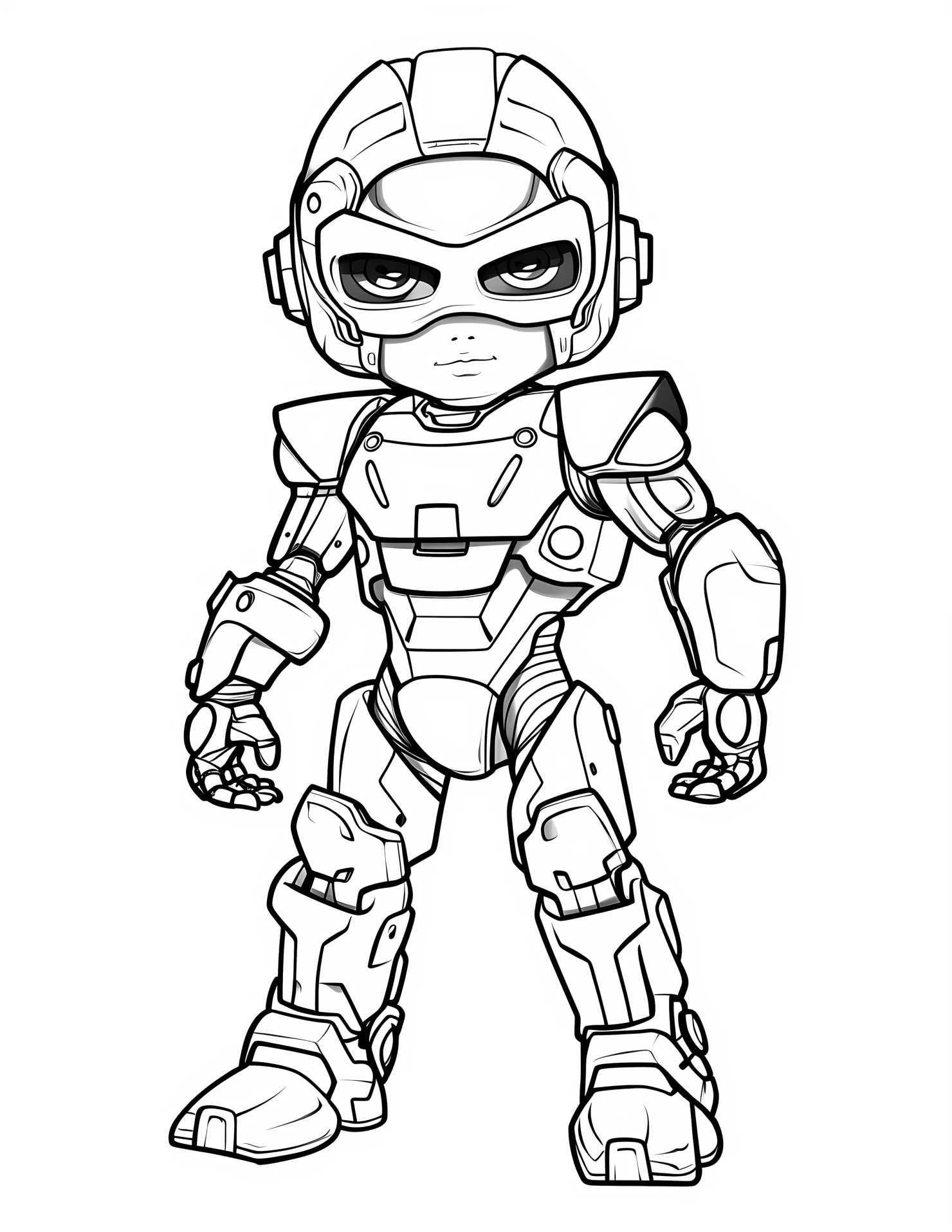 Cyborg for kids coloring page on white color background #31143