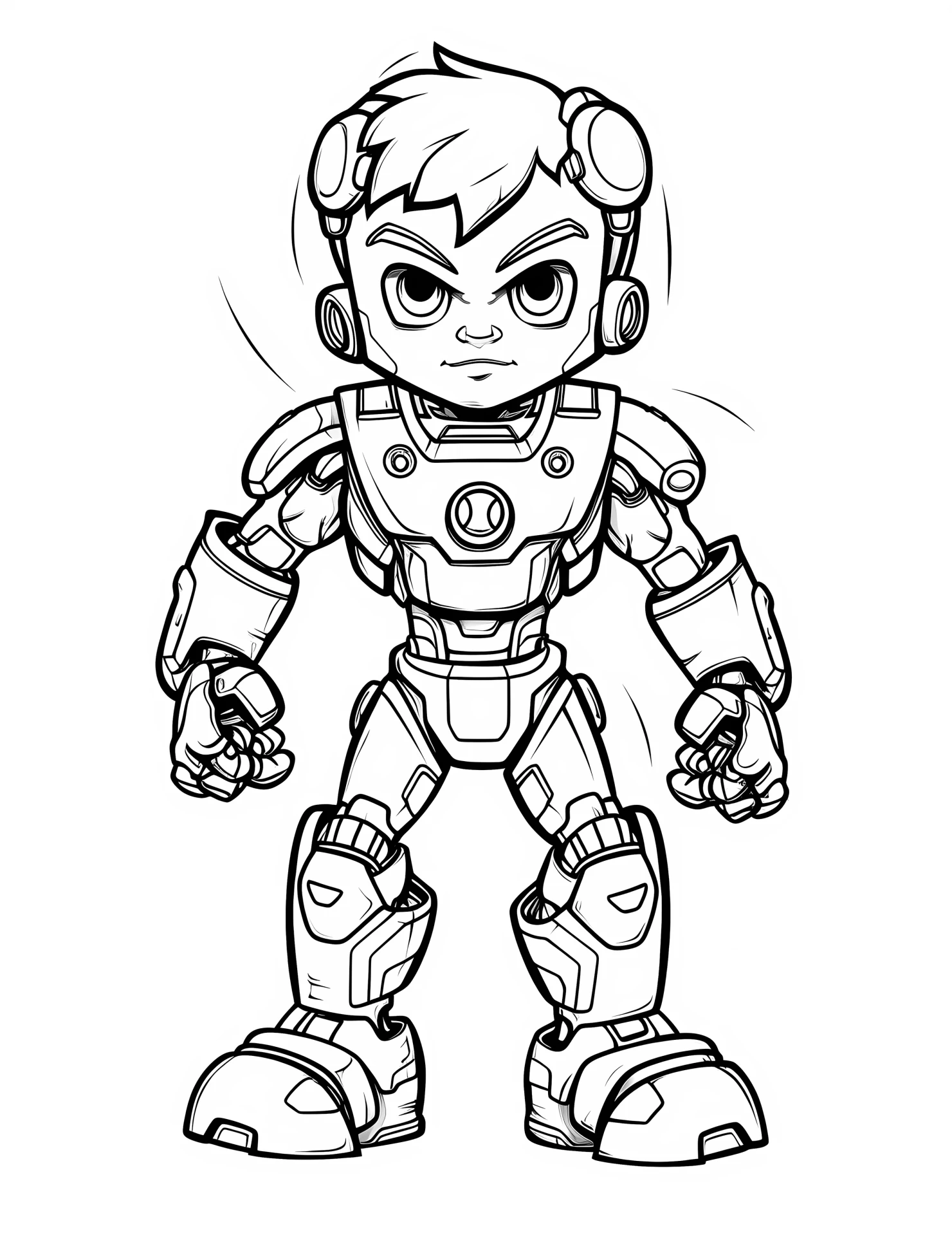 Cyborg for kids coloring page on white color background #31144