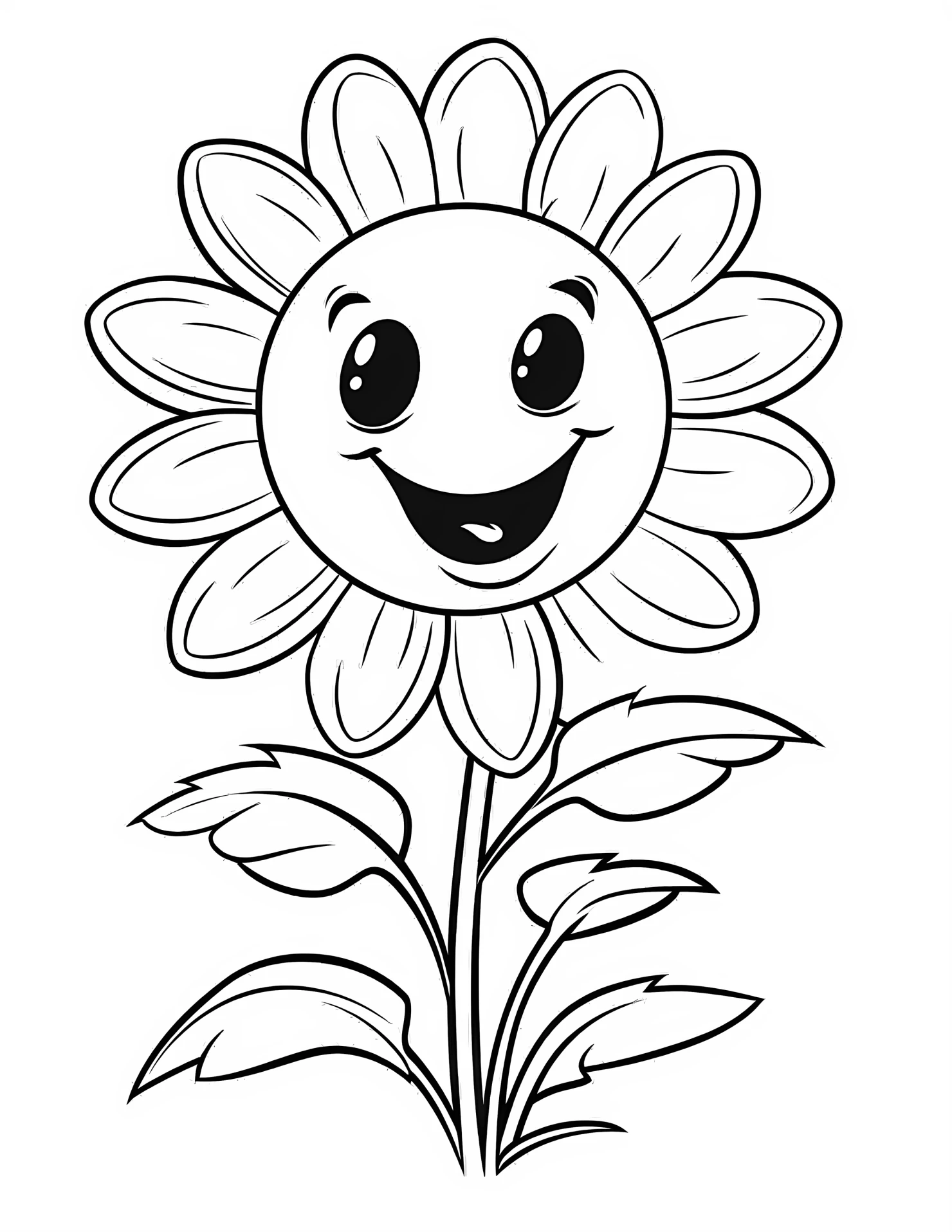 Daisies for kids coloring page on white color background #31146