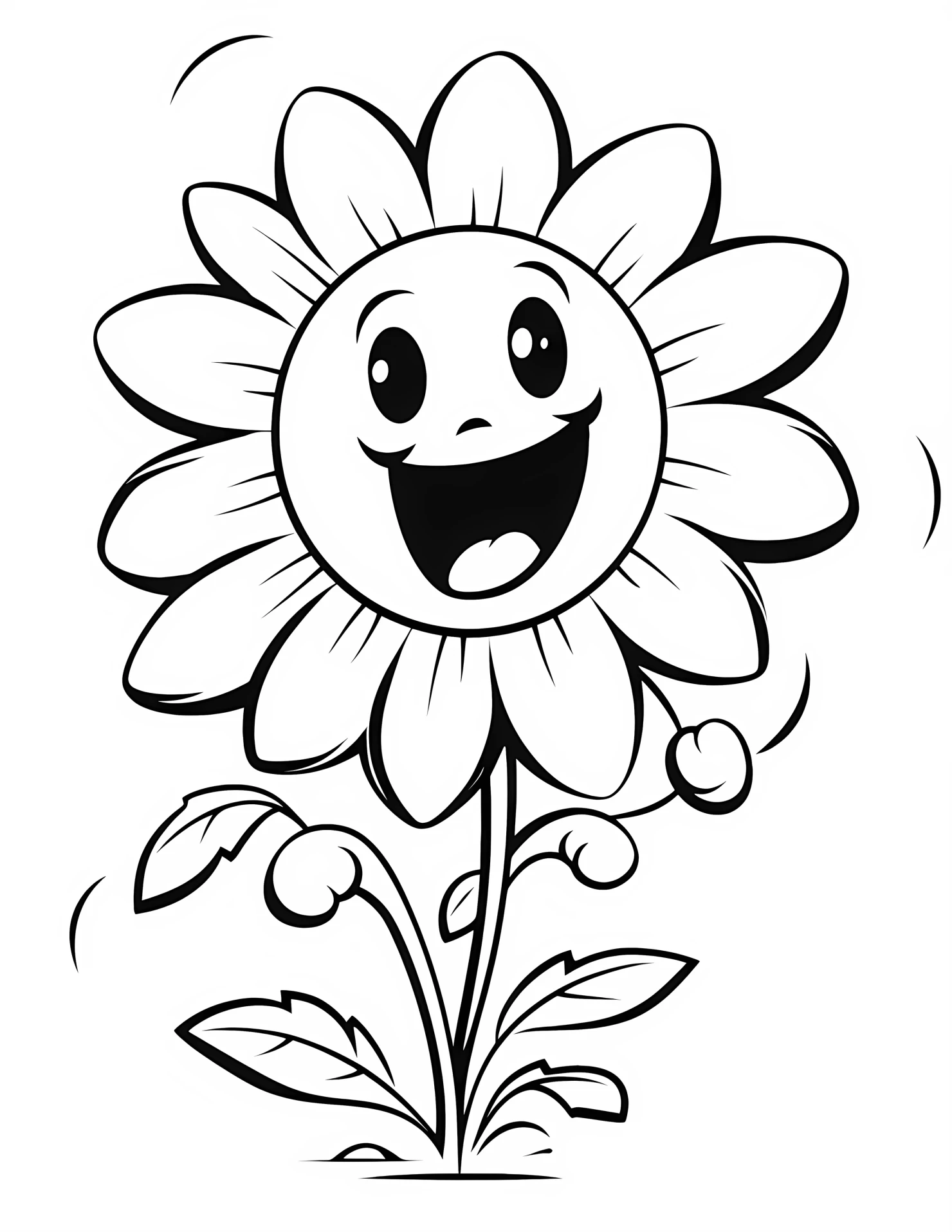 Daisies for kids coloring page on white color background #31148