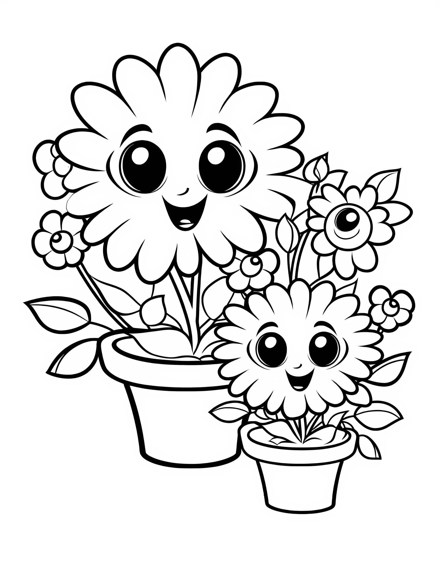 Daisies for kids coloring page on white color background #31152