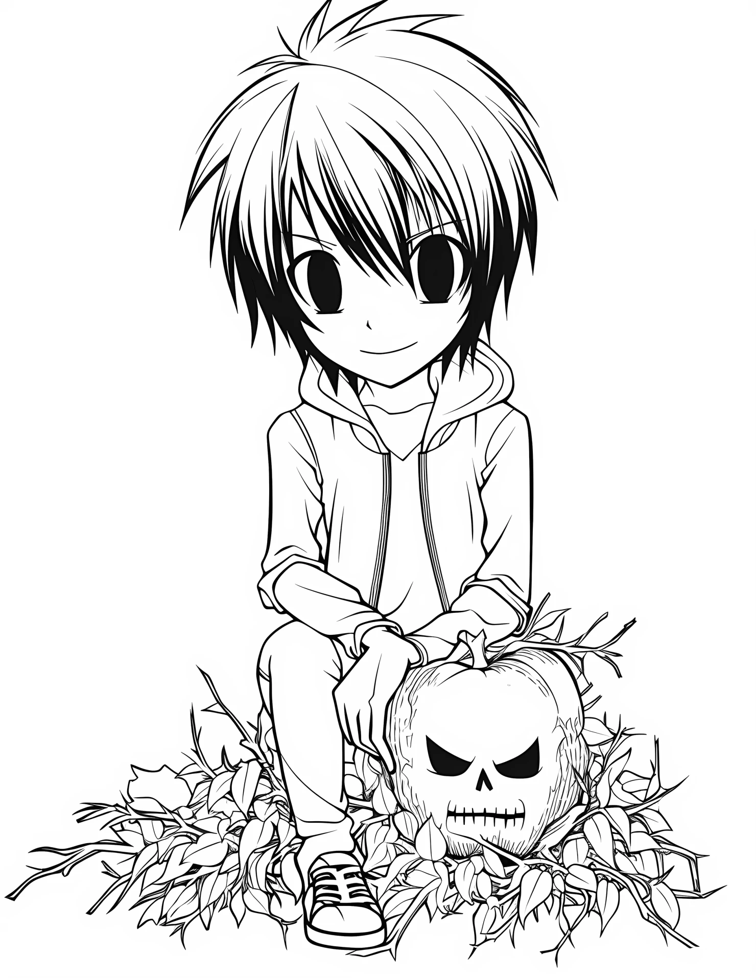 Death note for kids coloring page on white color background #31156
