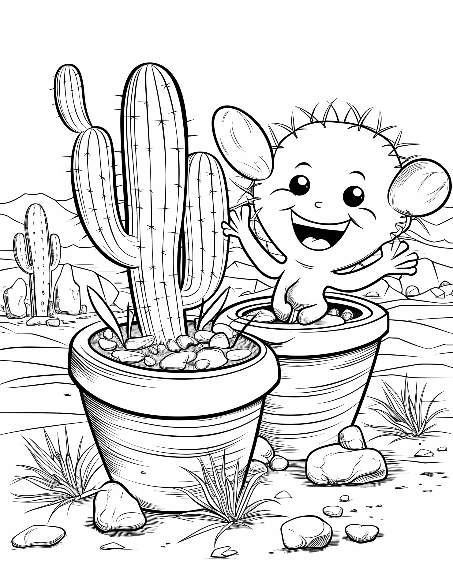 Desert for kids coloring page on white color background #31171