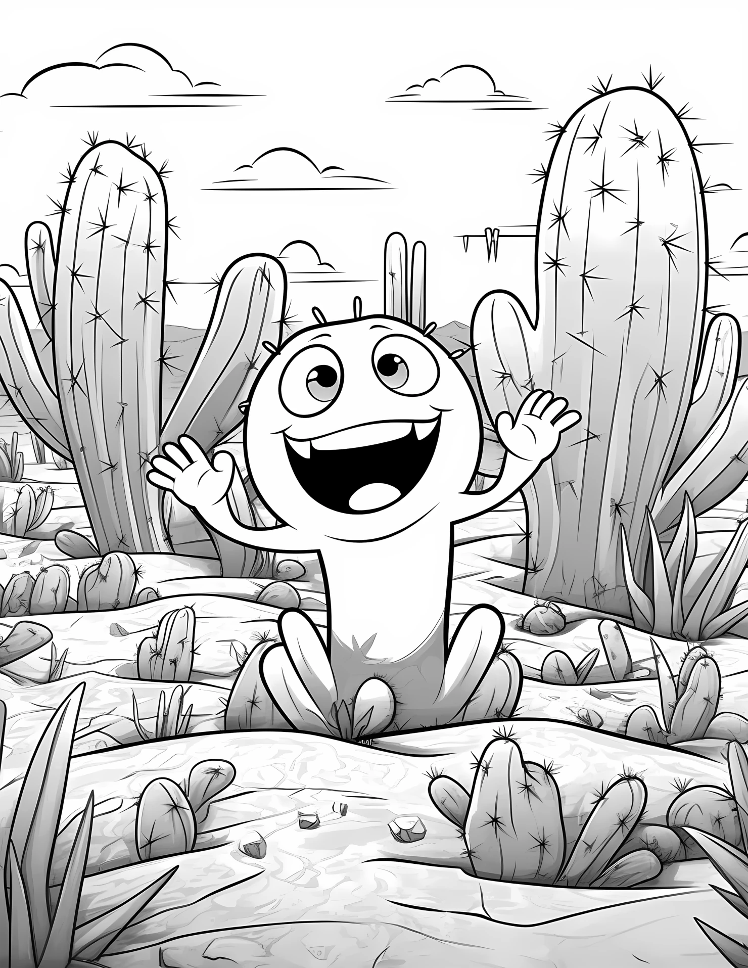 Desert for kids coloring page on white color background #31173