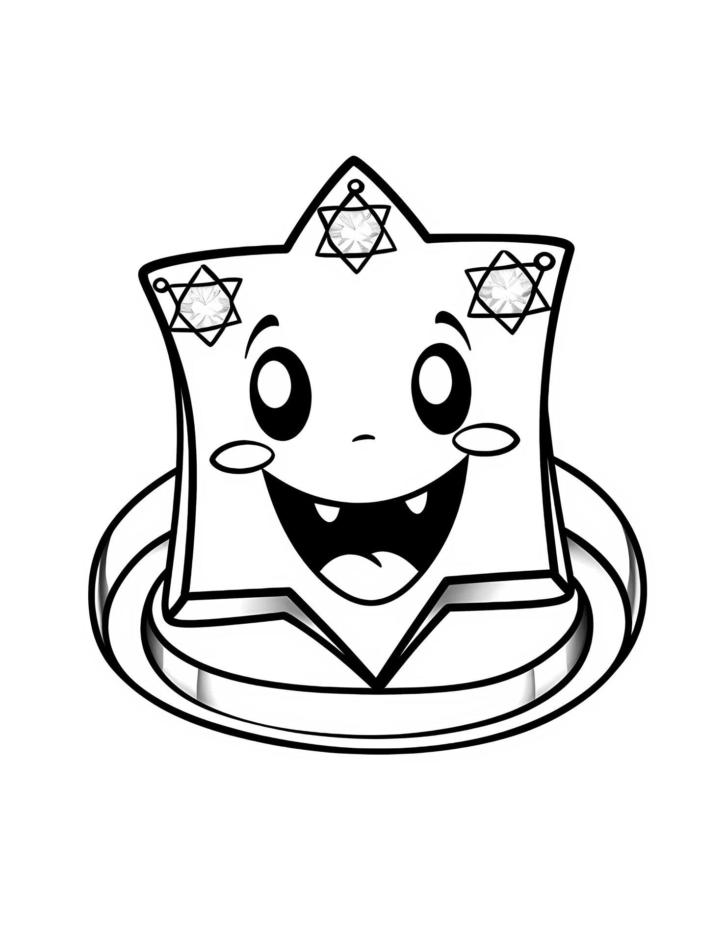 Diamond ring for kids coloring page on white color background #31179