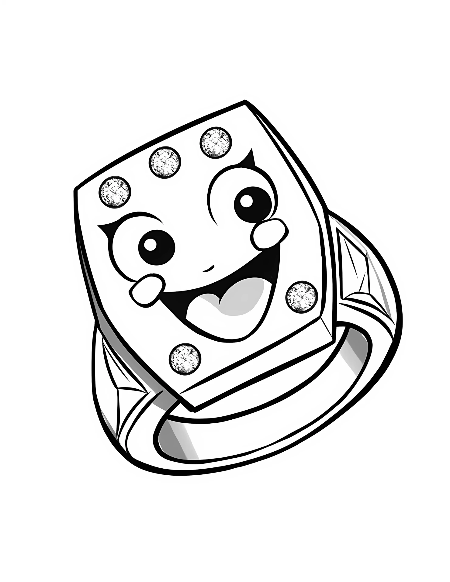 Diamond ring for kids coloring page on white color background #31180