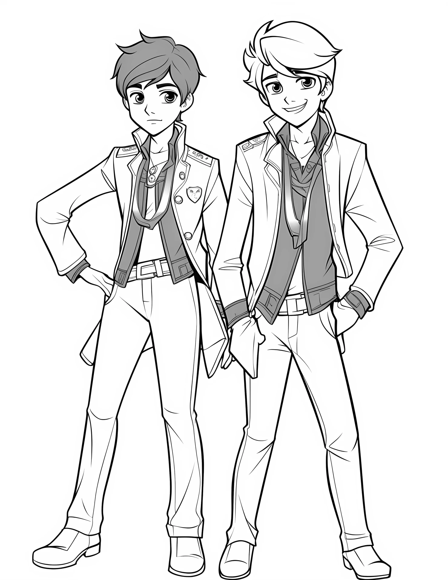 Disney princes for kids coloring page on white color background #31191