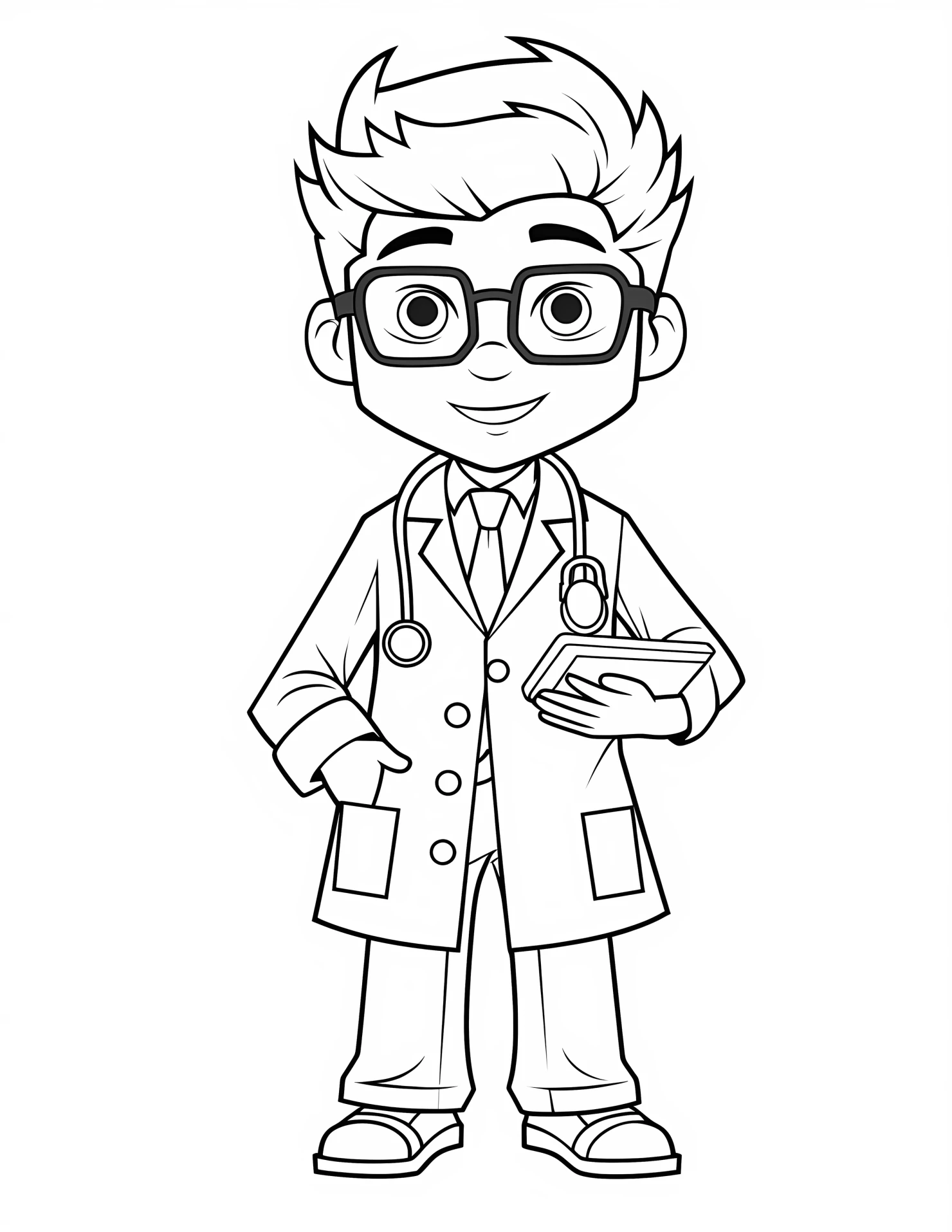 Doctor for kids coloring page on white color background #31198