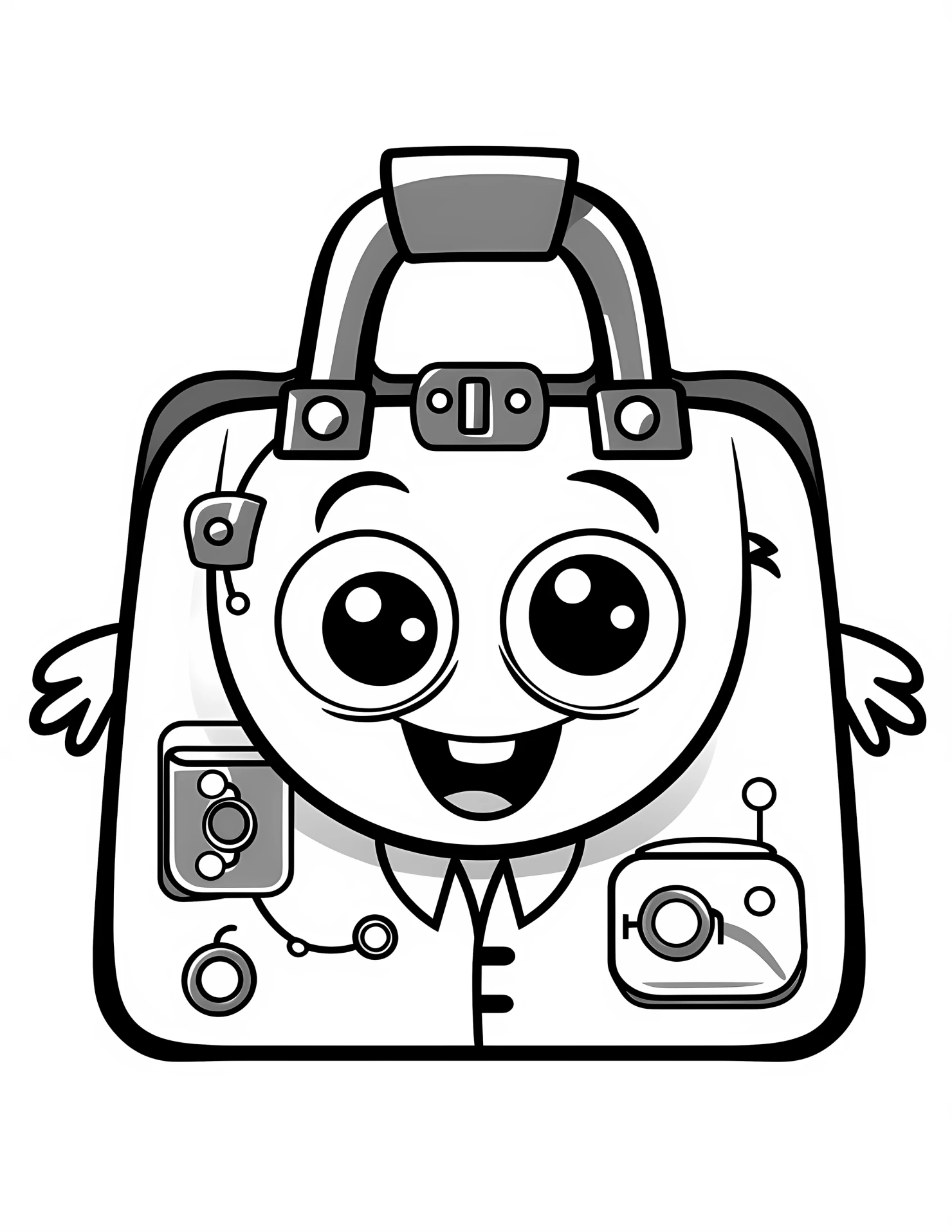 Doctors bag for kids coloring page on white color background #31202