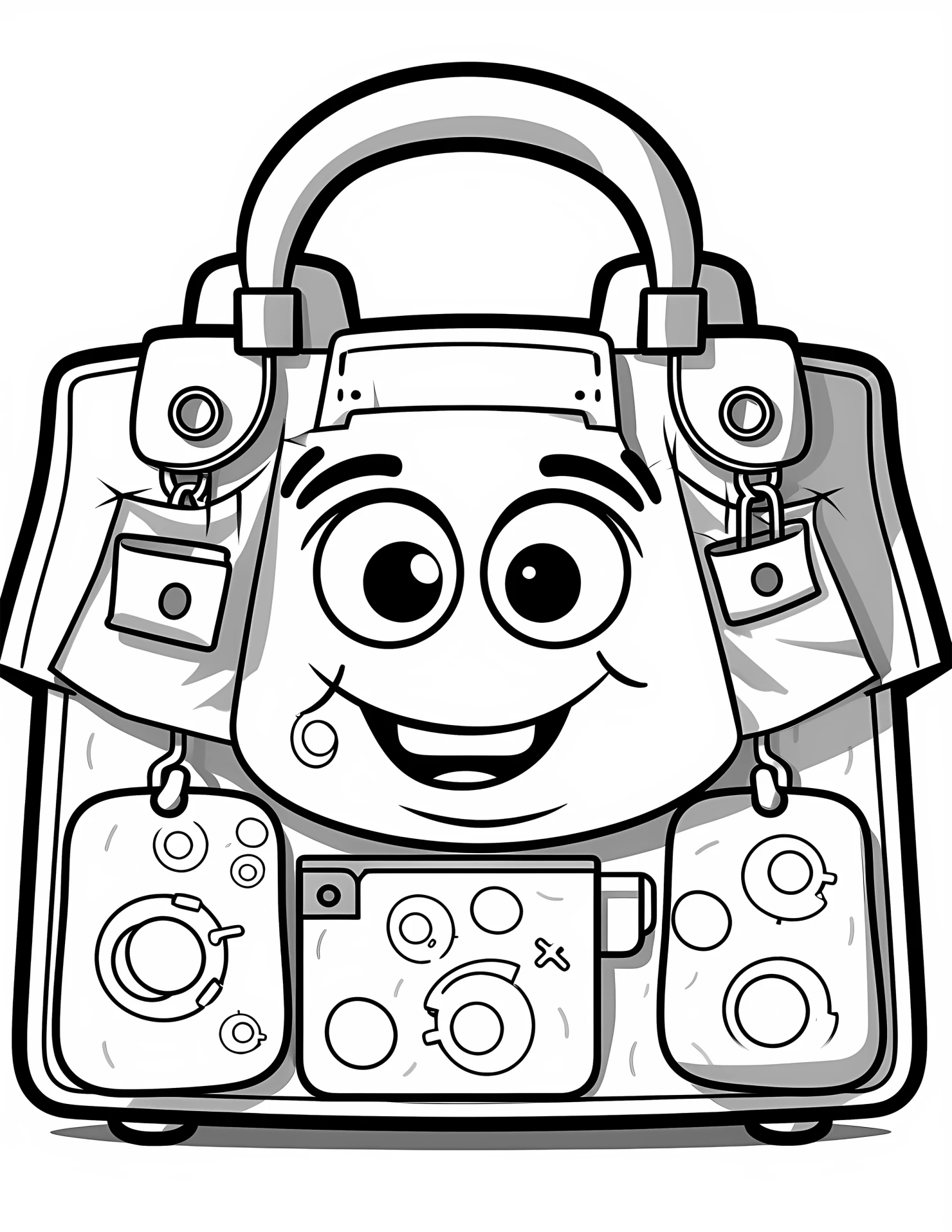 Doctors bag for kids coloring page on white color background #31203