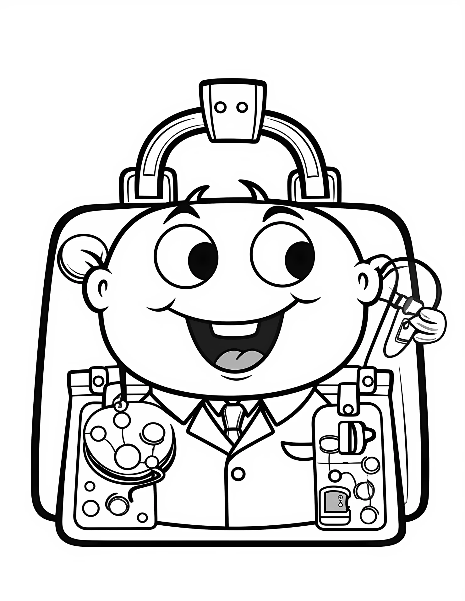 Doctors bag for kids coloring page on white color background #31204