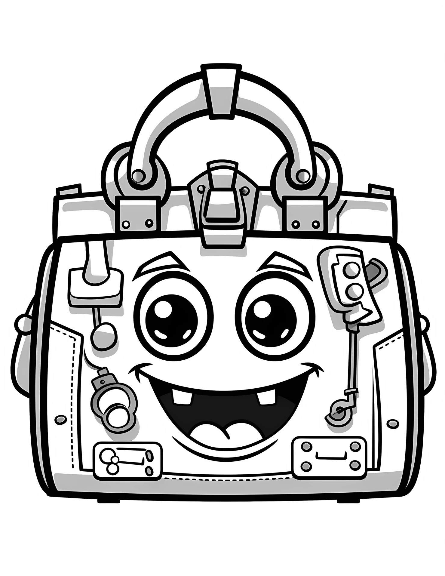 Doctors bag for kids coloring page on white color background #31205
